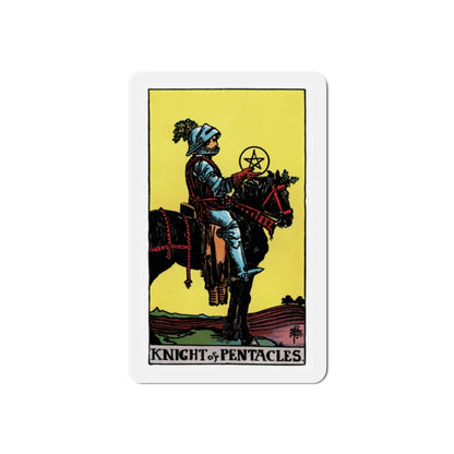 The Knight of Pentacles (Tarot Card) Die-Cut Magnet-2 Inch-The Sticker Space