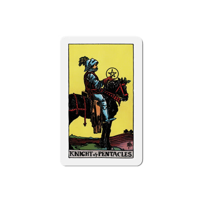 The Knight of Pentacles (Tarot Card) Die-Cut Magnet-4 Inch-The Sticker Space