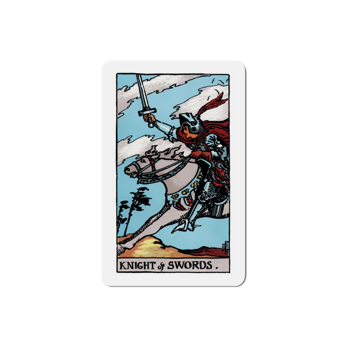 The Knight of Swords (Tarot Card) Die-Cut Magnet-3 Inch-The Sticker Space