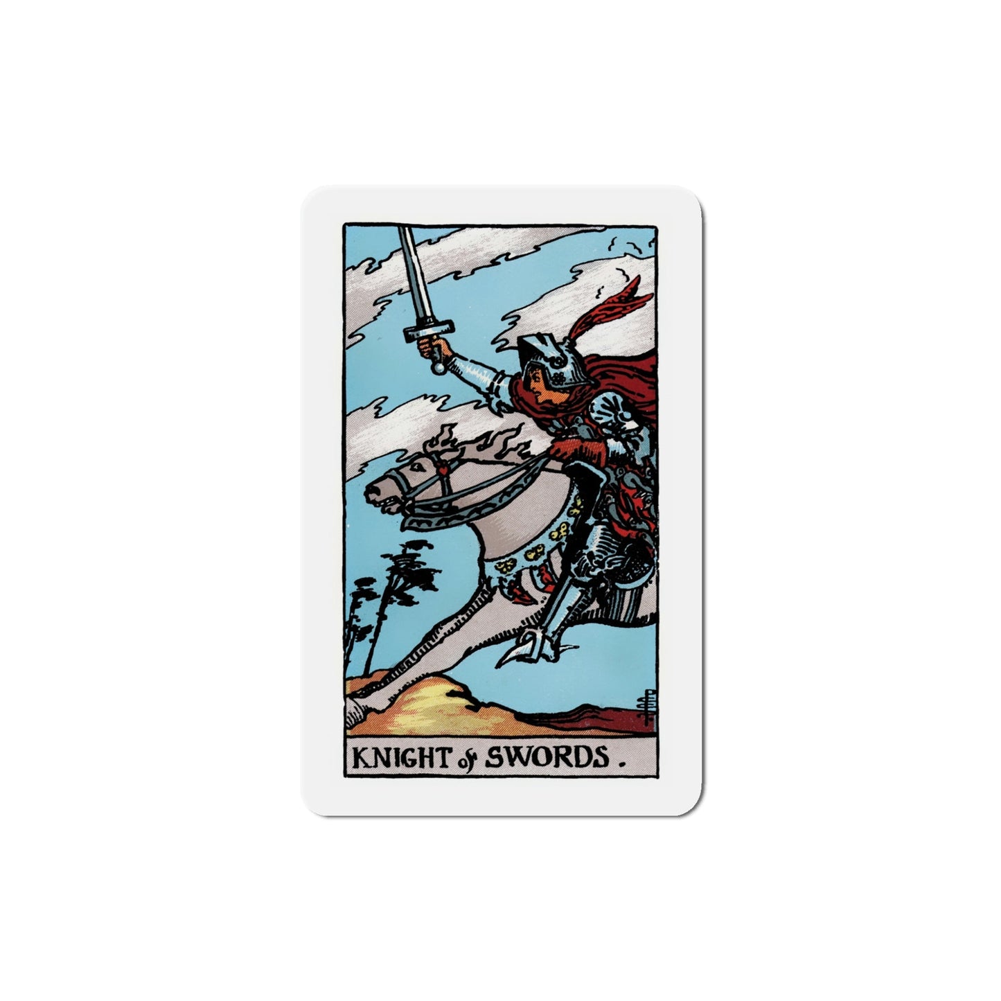 The Knight of Swords (Tarot Card) Die-Cut Magnet-5 Inch-The Sticker Space