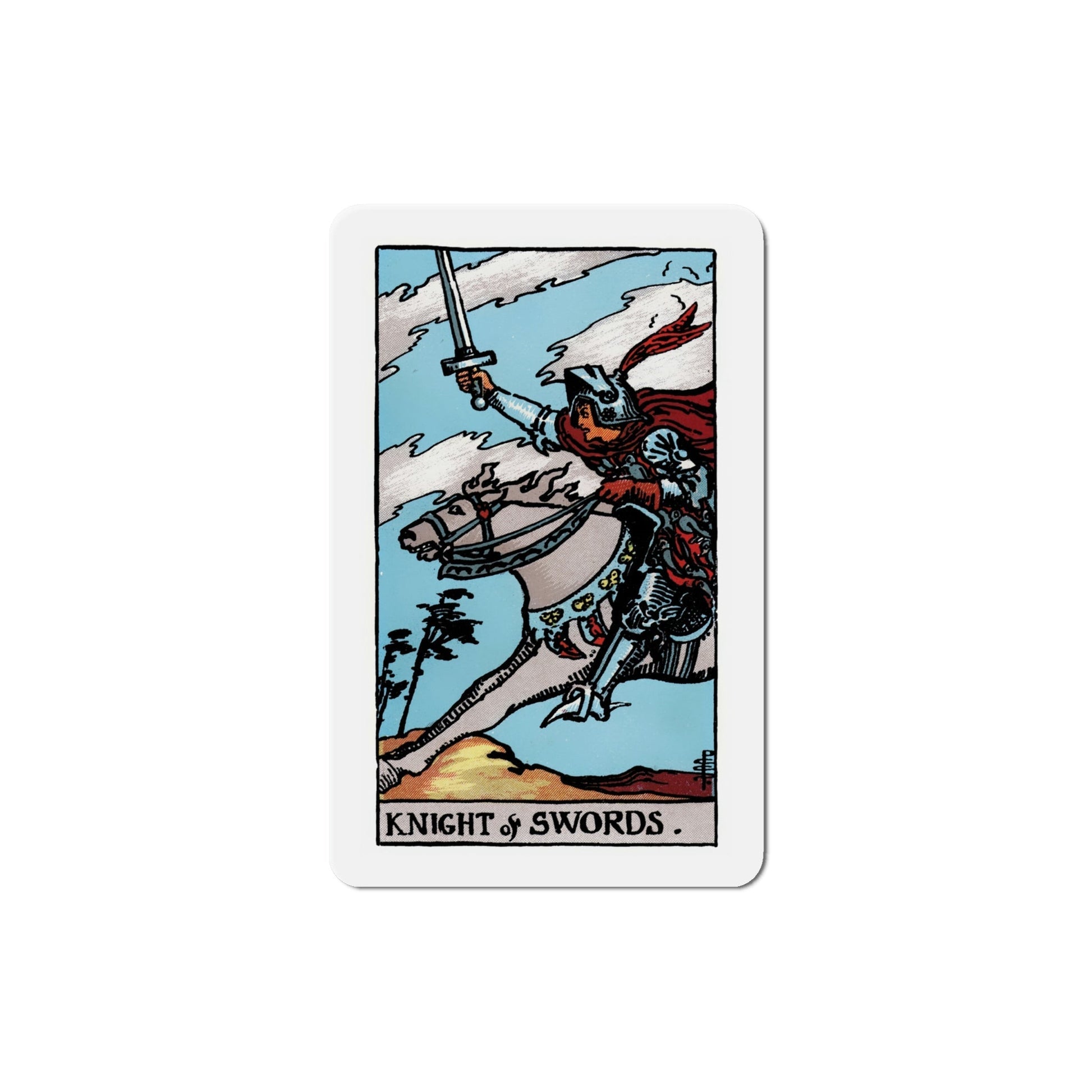 The Knight of Swords (Tarot Card) Die-Cut Magnet-6 Inch-The Sticker Space