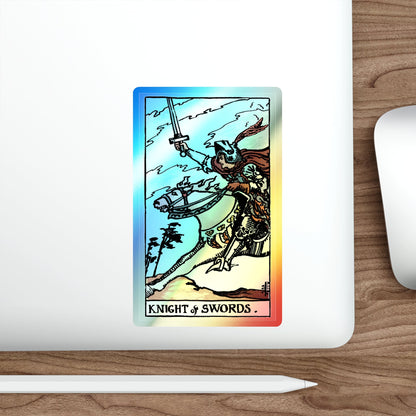 The Knight of Swords (Tarot Card) Holographic STICKER Die-Cut Vinyl Decal-The Sticker Space