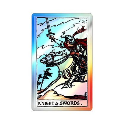 The Knight of Swords (Tarot Card) Holographic STICKER Die-Cut Vinyl Decal-2 Inch-The Sticker Space