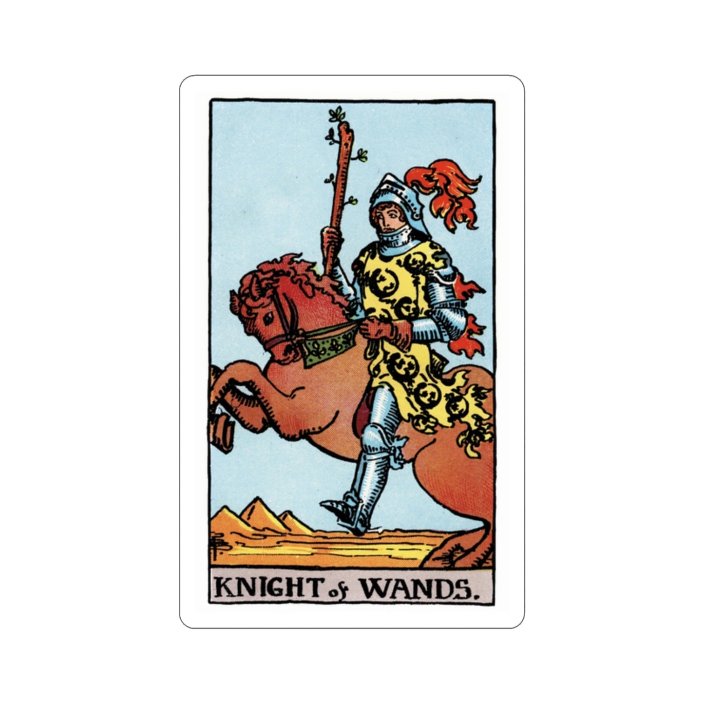 The Knight of Wands (Rider Waite Tarot Deck) STICKER Vinyl Die-Cut Decal-2 Inch-The Sticker Space