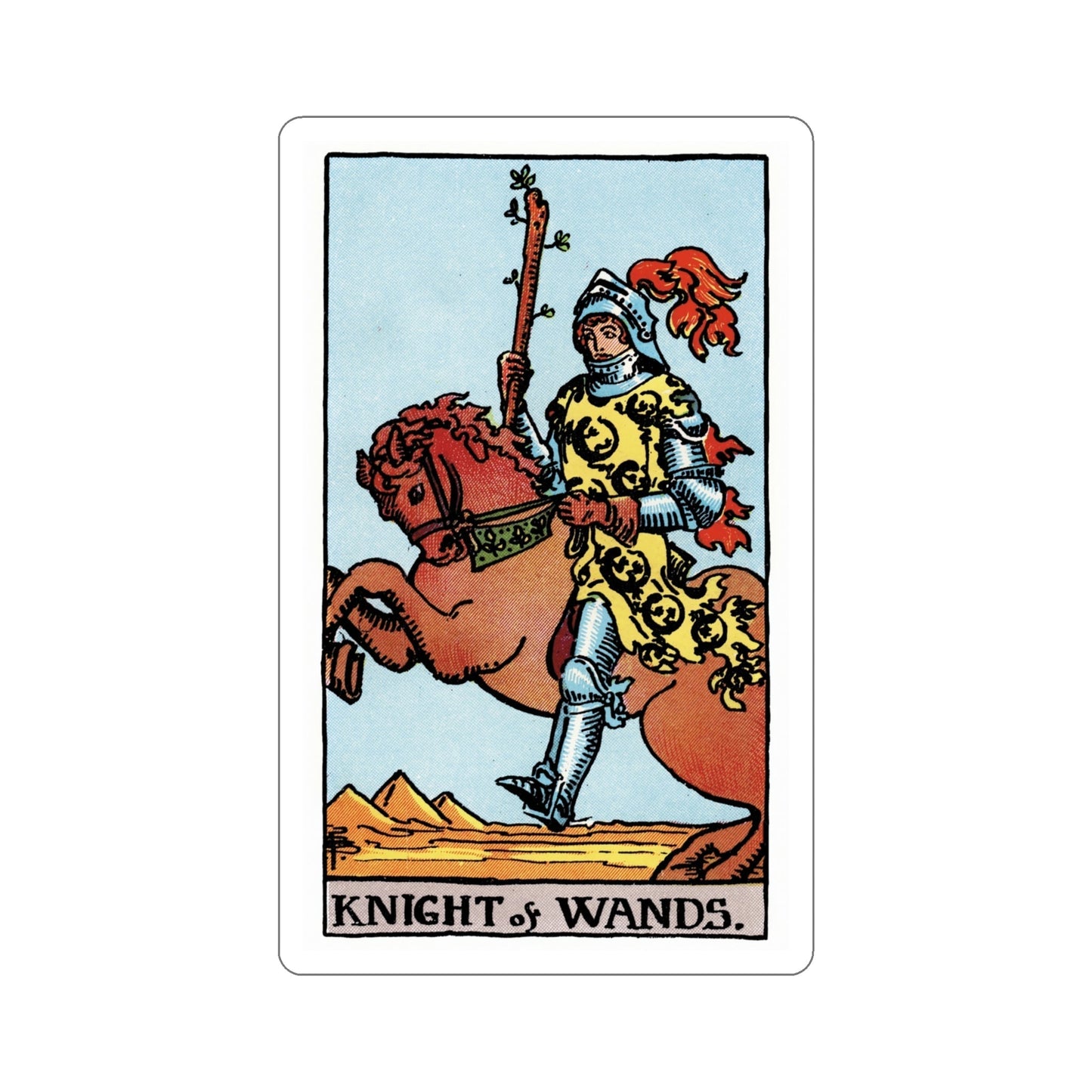 The Knight of Wands (Rider Waite Tarot Deck) STICKER Vinyl Die-Cut Decal-5 Inch-The Sticker Space