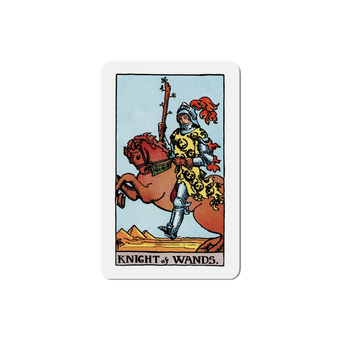The Knight of Wands (Tarot Card) Die-Cut Magnet-4 Inch-The Sticker Space
