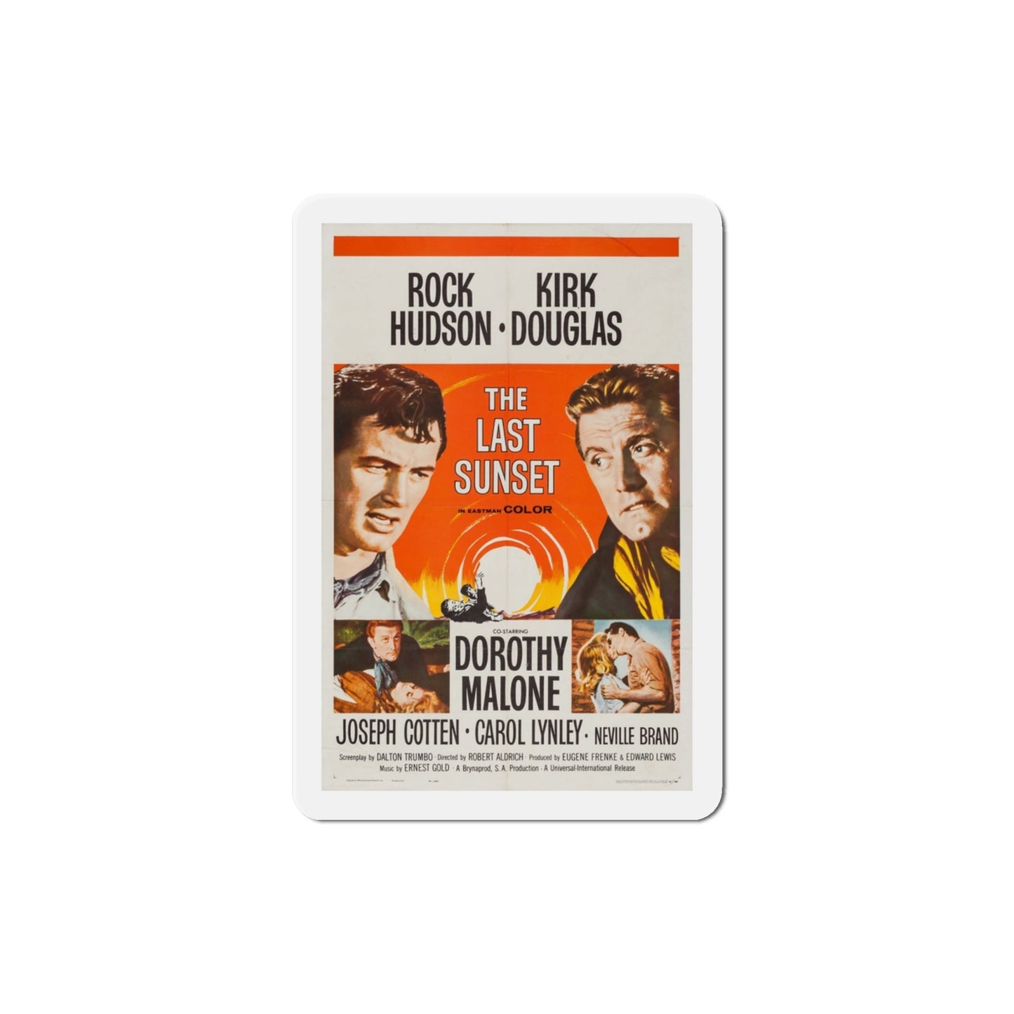The Last Sunset 1961 Movie Poster Die-Cut Magnet-3 Inch-The Sticker Space