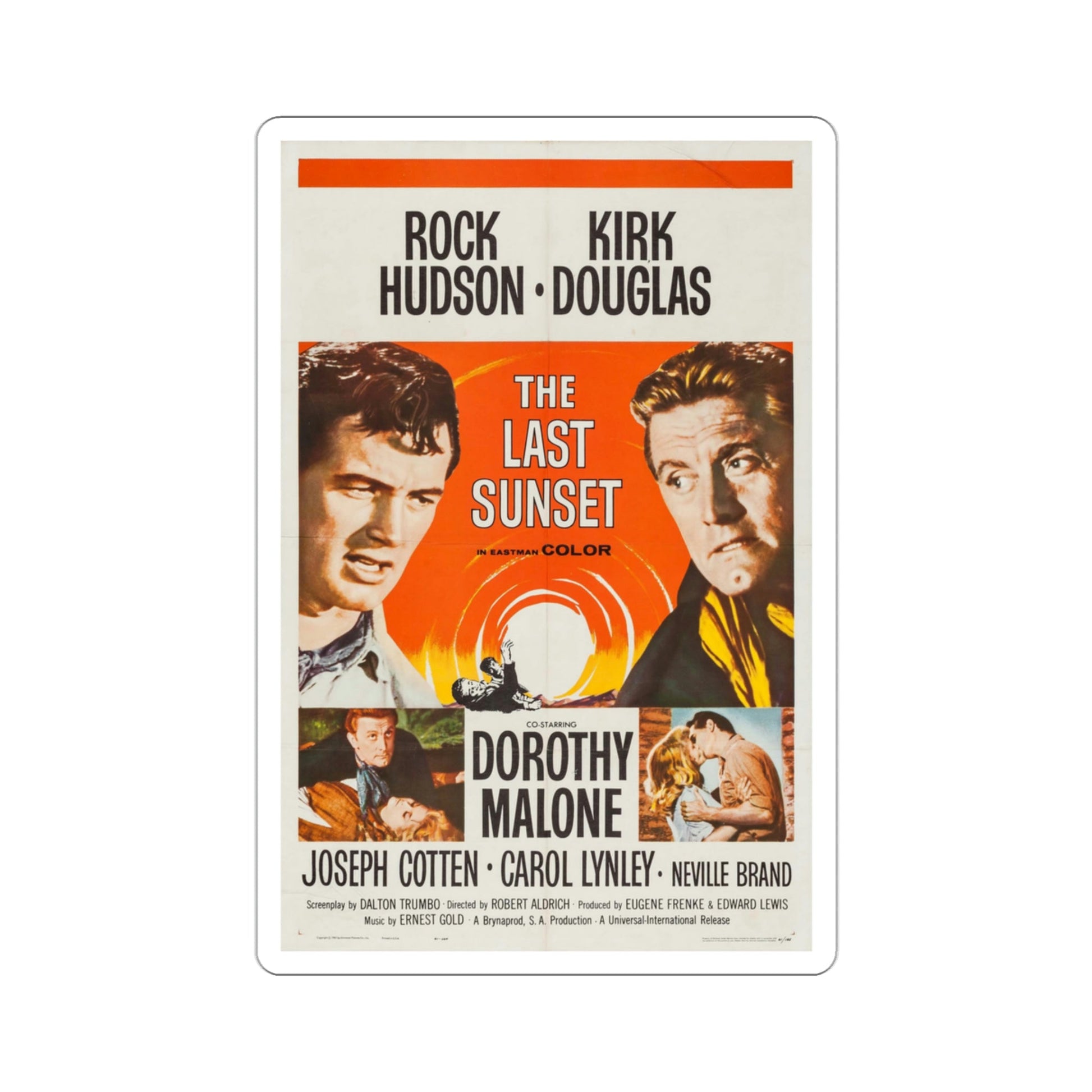 The Last Sunset 1961 Movie Poster STICKER Vinyl Die-Cut Decal-3 Inch-The Sticker Space