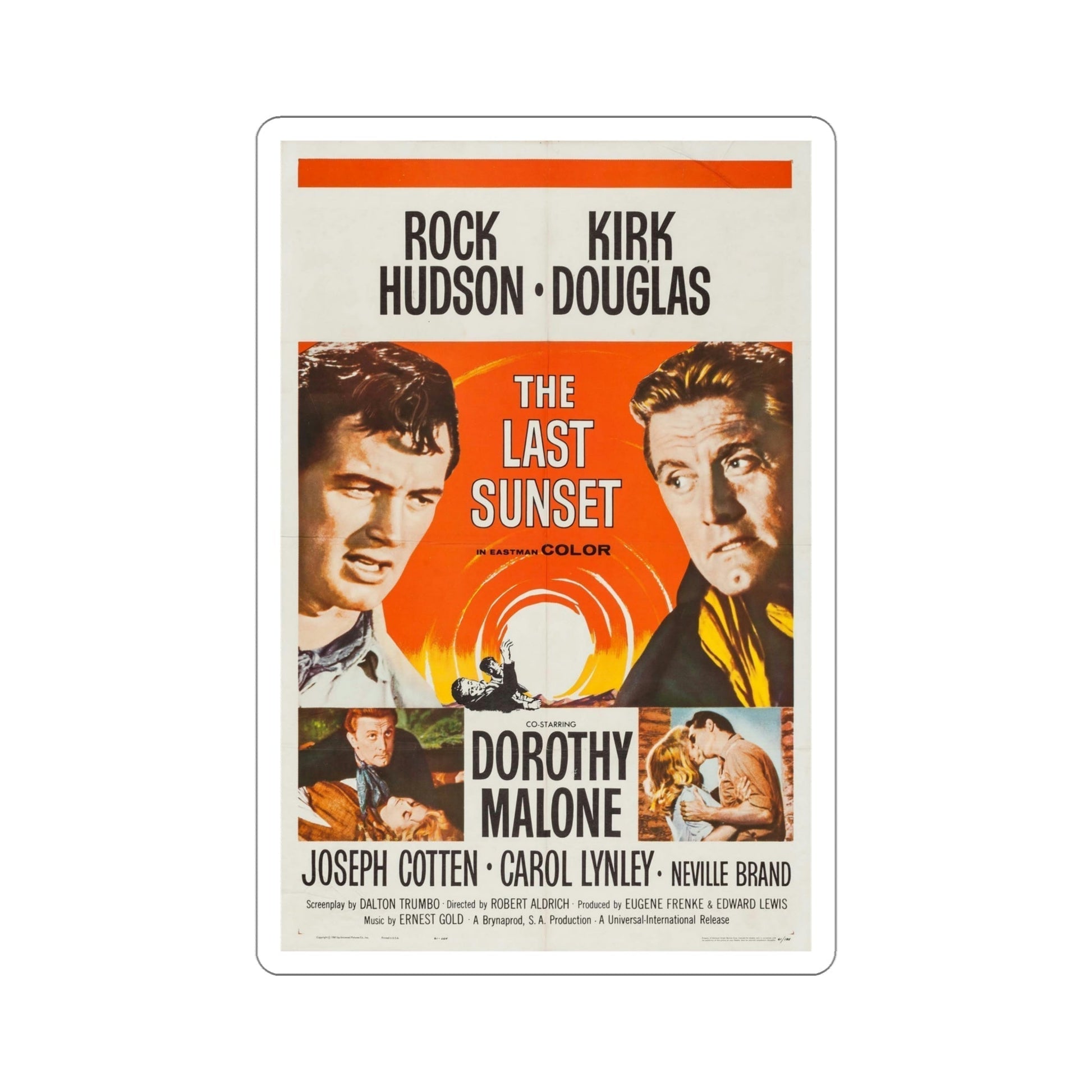 The Last Sunset 1961 Movie Poster STICKER Vinyl Die-Cut Decal-5 Inch-The Sticker Space