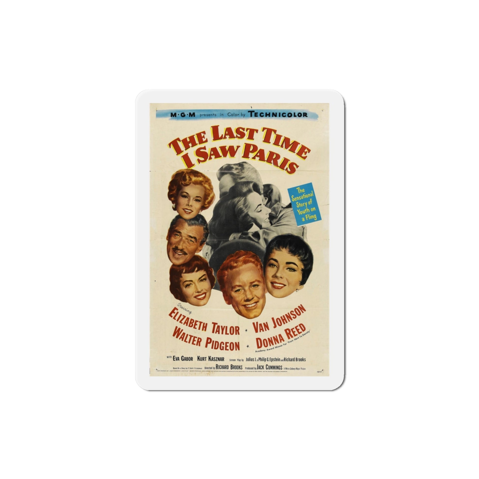 The Last Time I Saw Paris 1954 Movie Poster Die-Cut Magnet-3 Inch-The Sticker Space