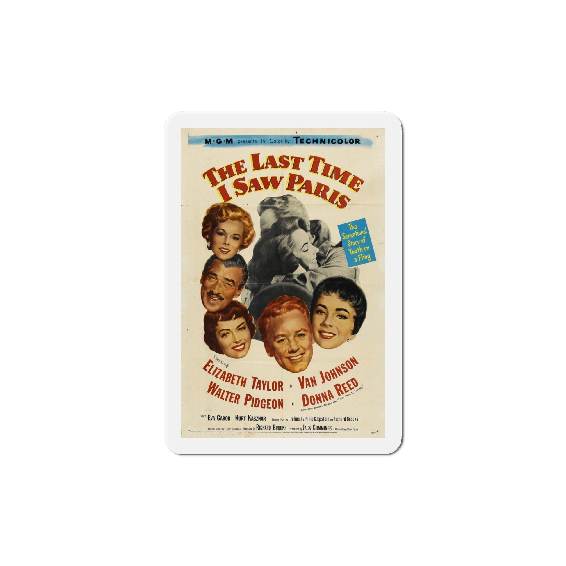 The Last Time I Saw Paris 1954 Movie Poster Die-Cut Magnet-5 Inch-The Sticker Space
