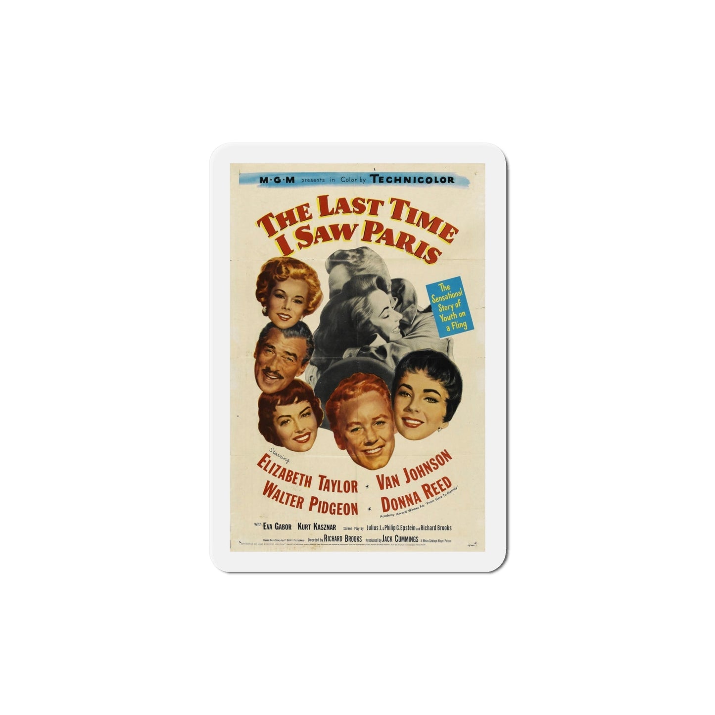 The Last Time I Saw Paris 1954 Movie Poster Die-Cut Magnet-6 Inch-The Sticker Space