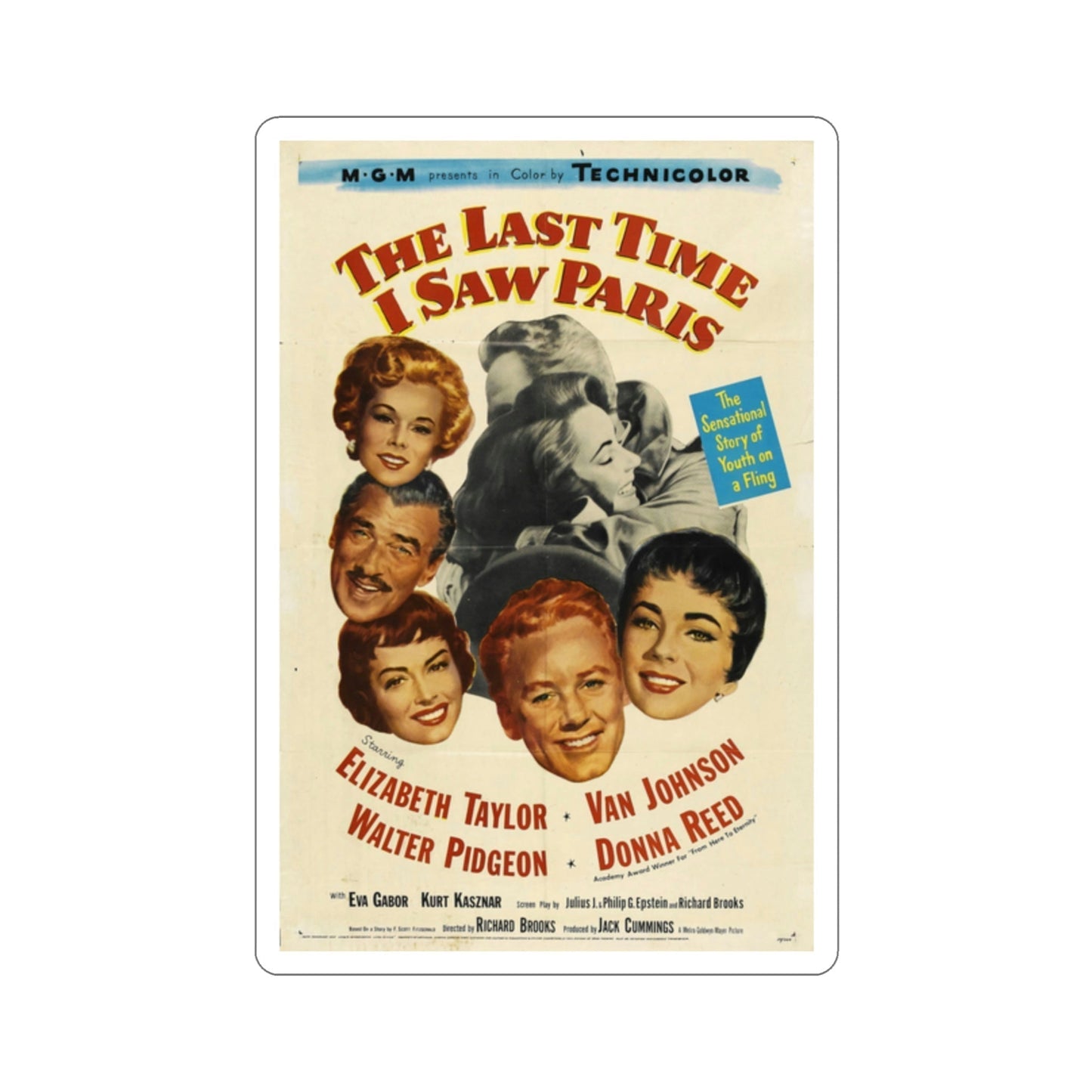 The Last Time I Saw Paris 1954 Movie Poster STICKER Vinyl Die-Cut Decal-2 Inch-The Sticker Space