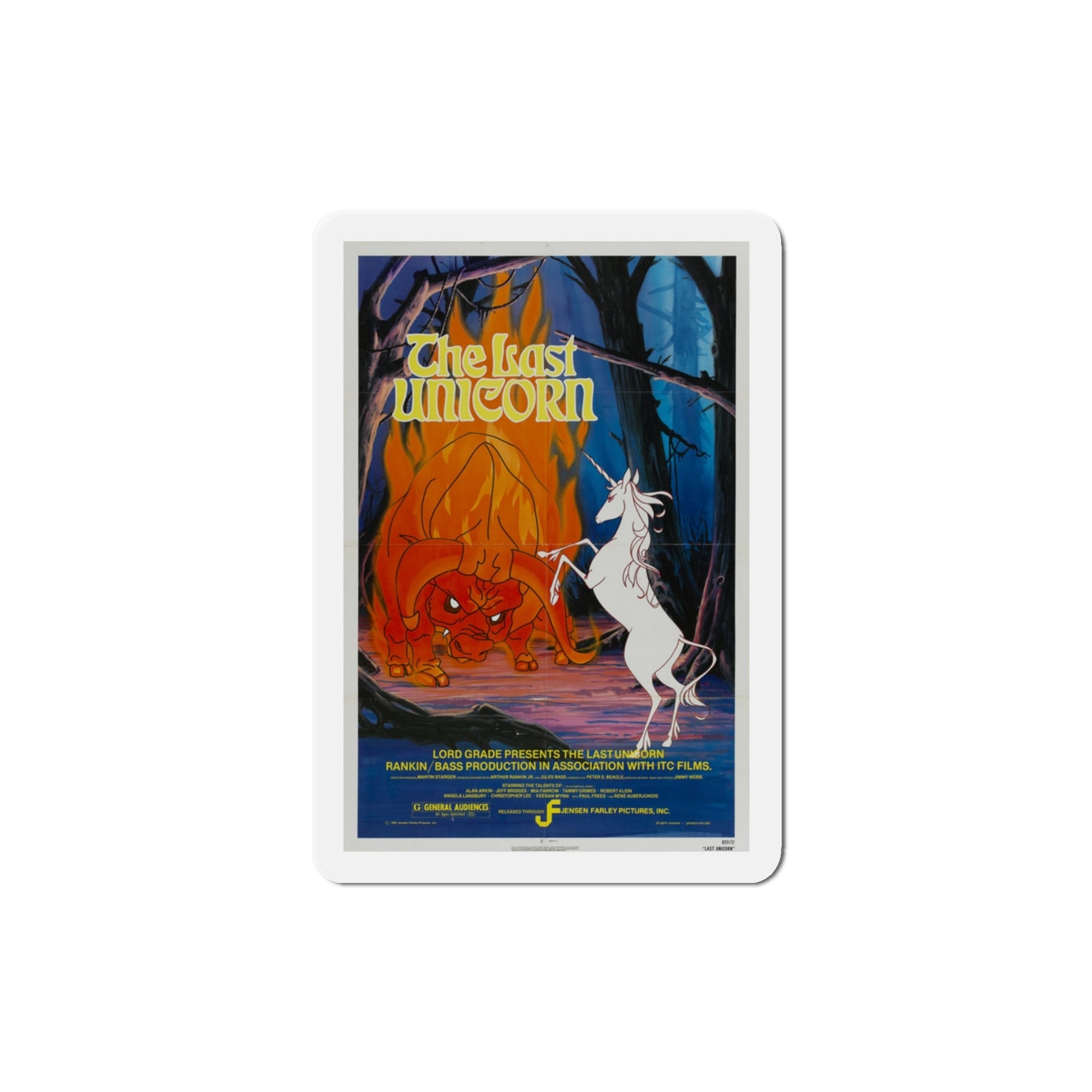 The Last Unicorn 1982 Movie Poster Die-Cut Magnet-3" x 3"-The Sticker Space