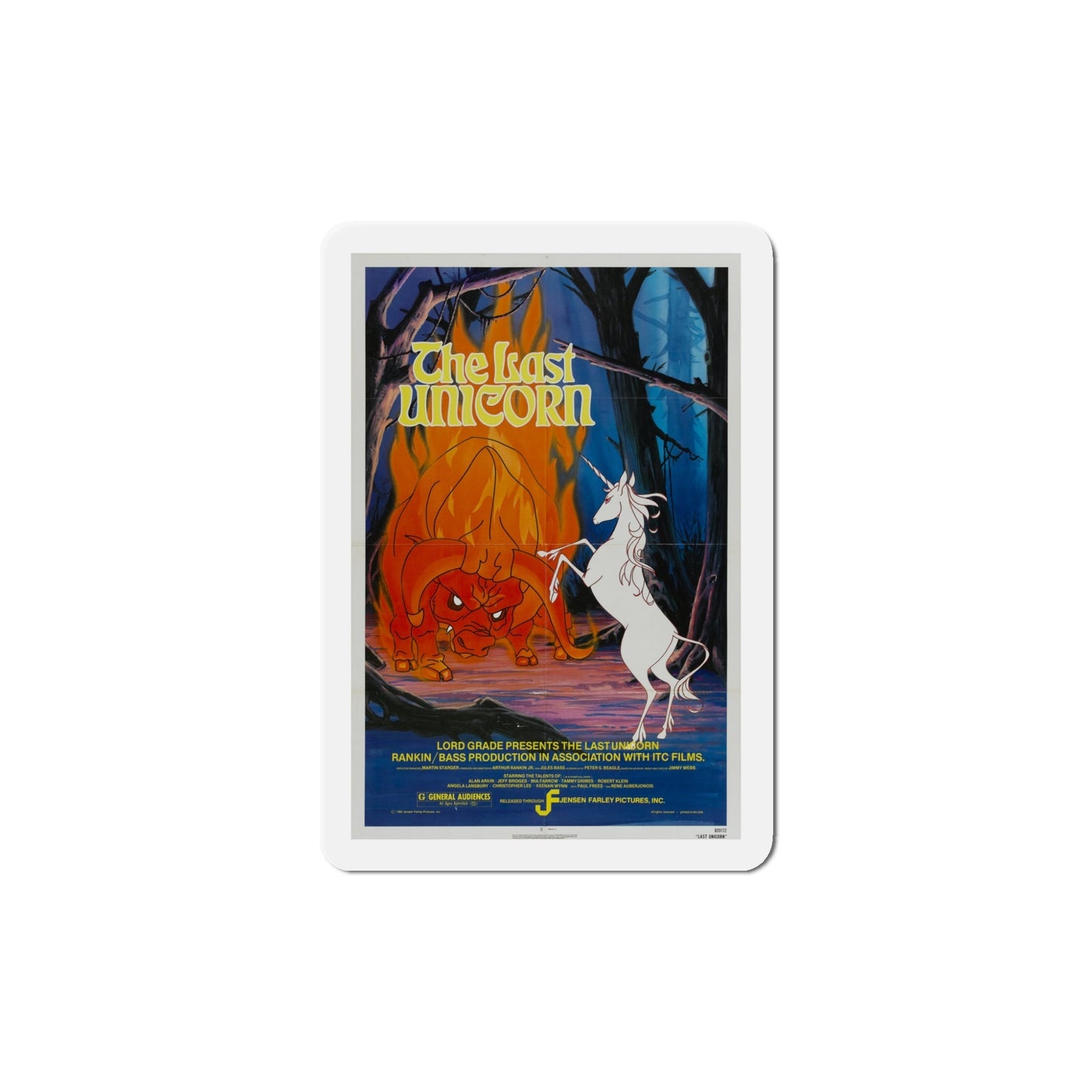 The Last Unicorn 1982 Movie Poster Die-Cut Magnet-5" x 5"-The Sticker Space