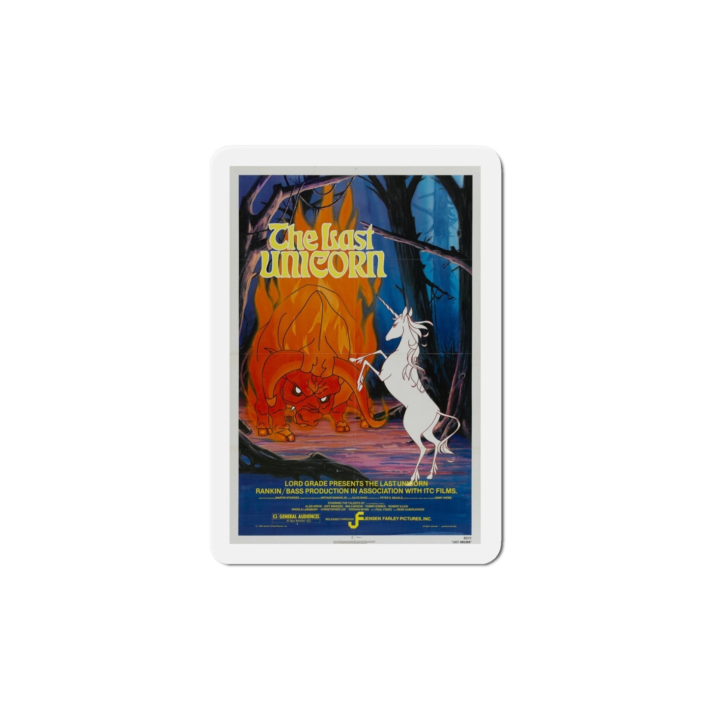 The Last Unicorn 1982 Movie Poster Die-Cut Magnet-6 Inch-The Sticker Space