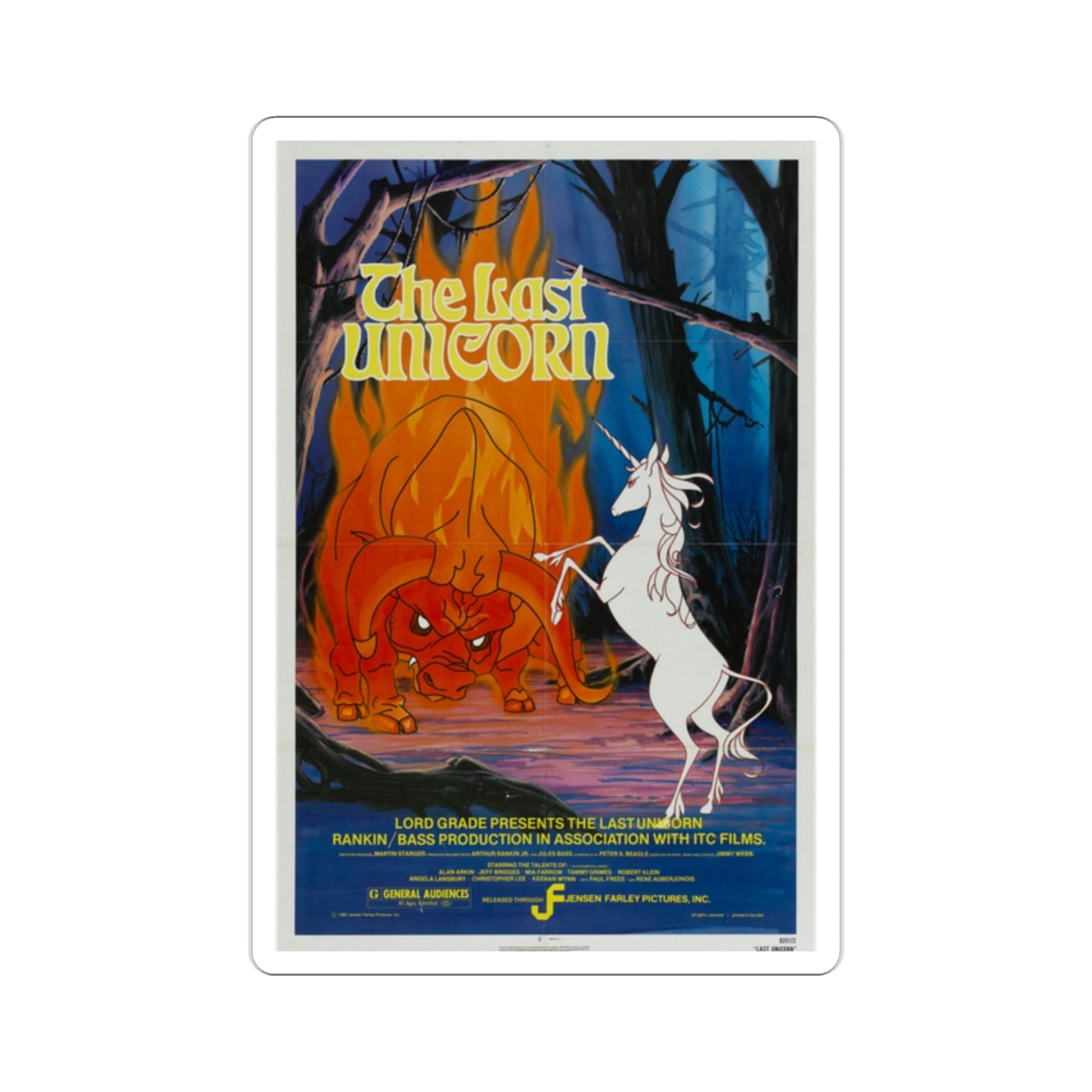 The Last Unicorn 1982 Movie Poster STICKER Vinyl Die-Cut Decal-2 Inch-The Sticker Space