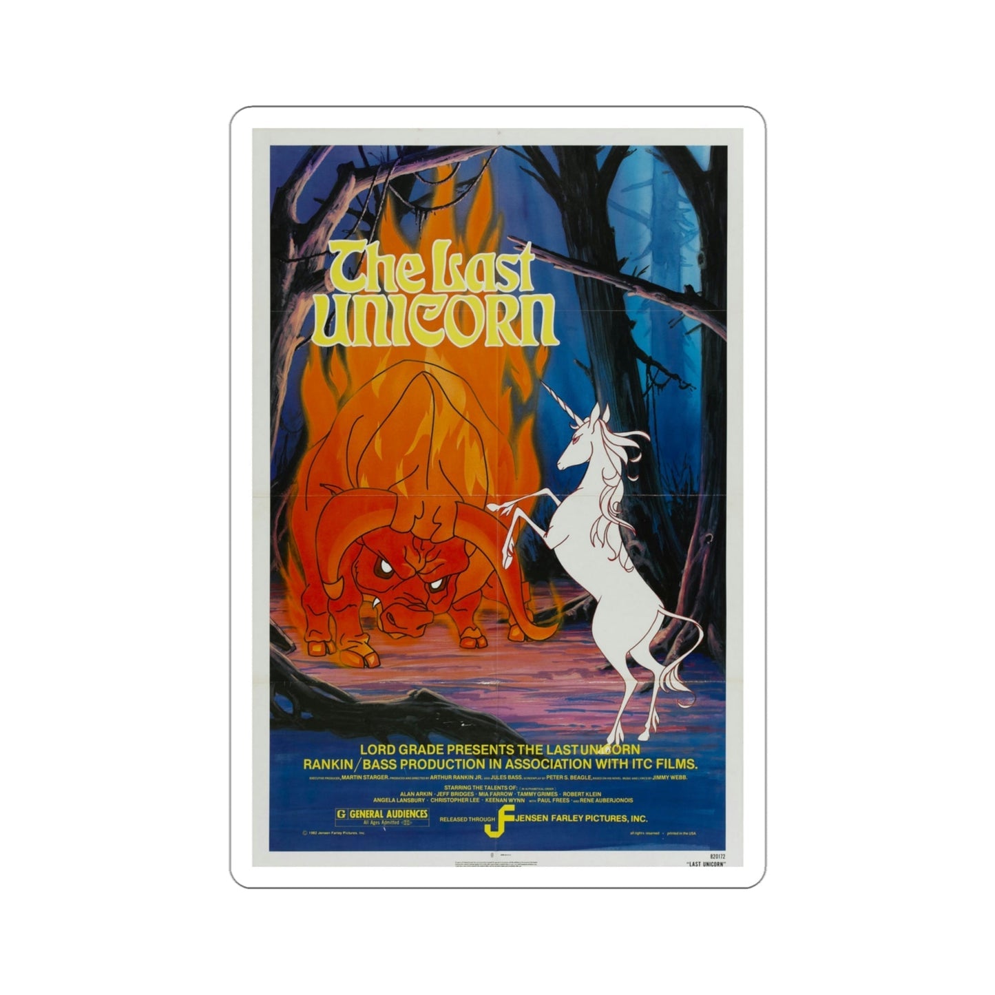 The Last Unicorn 1982 Movie Poster STICKER Vinyl Die-Cut Decal-4 Inch-The Sticker Space