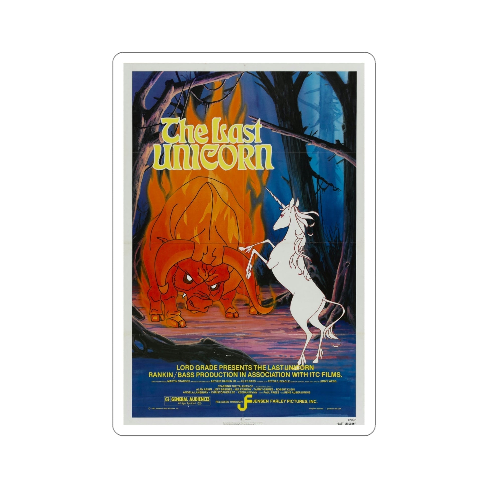 The Last Unicorn 1982 Movie Poster STICKER Vinyl Die-Cut Decal-5 Inch-The Sticker Space