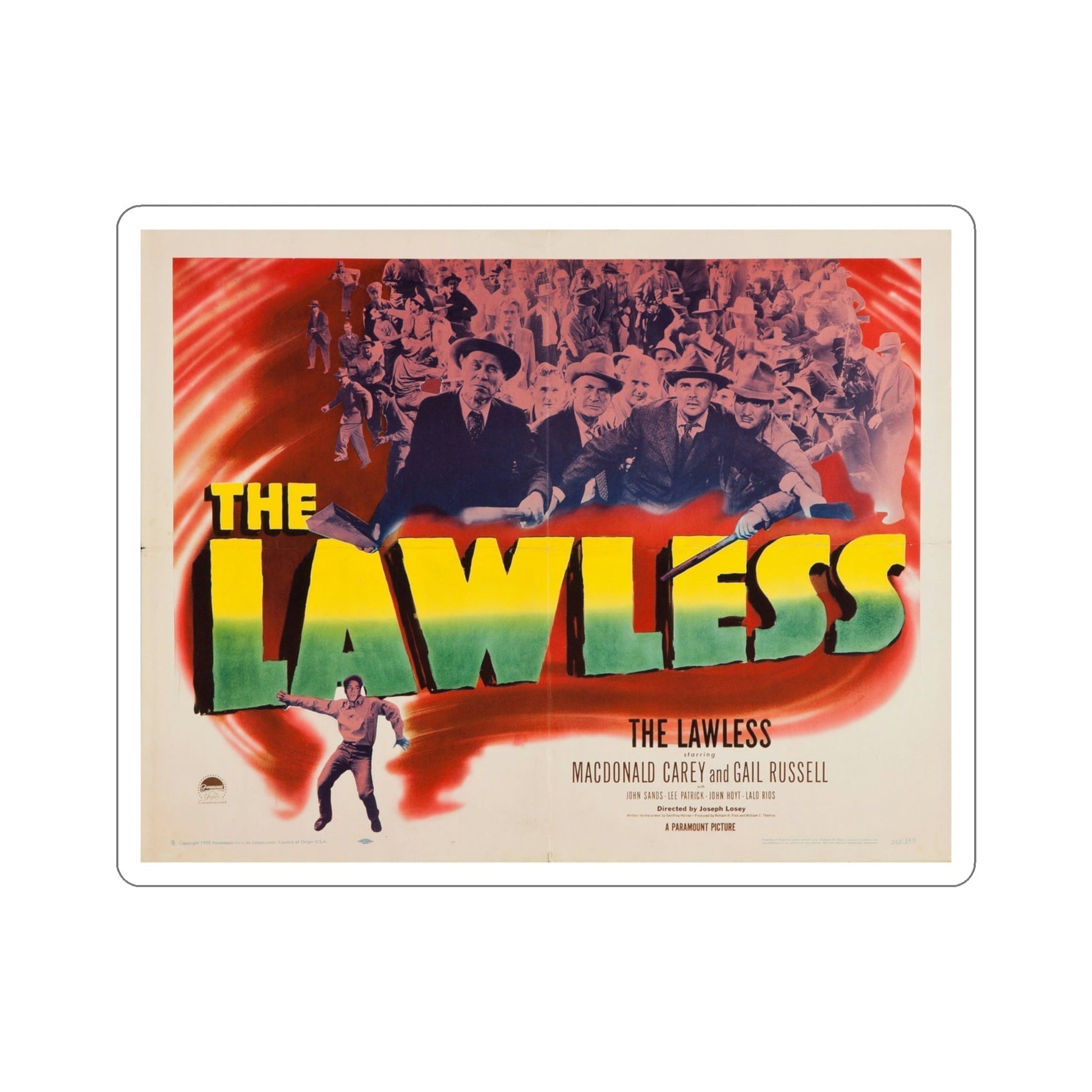 The Lawless 1950 Movie Poster STICKER Vinyl Die-Cut Decal-4 Inch-The Sticker Space