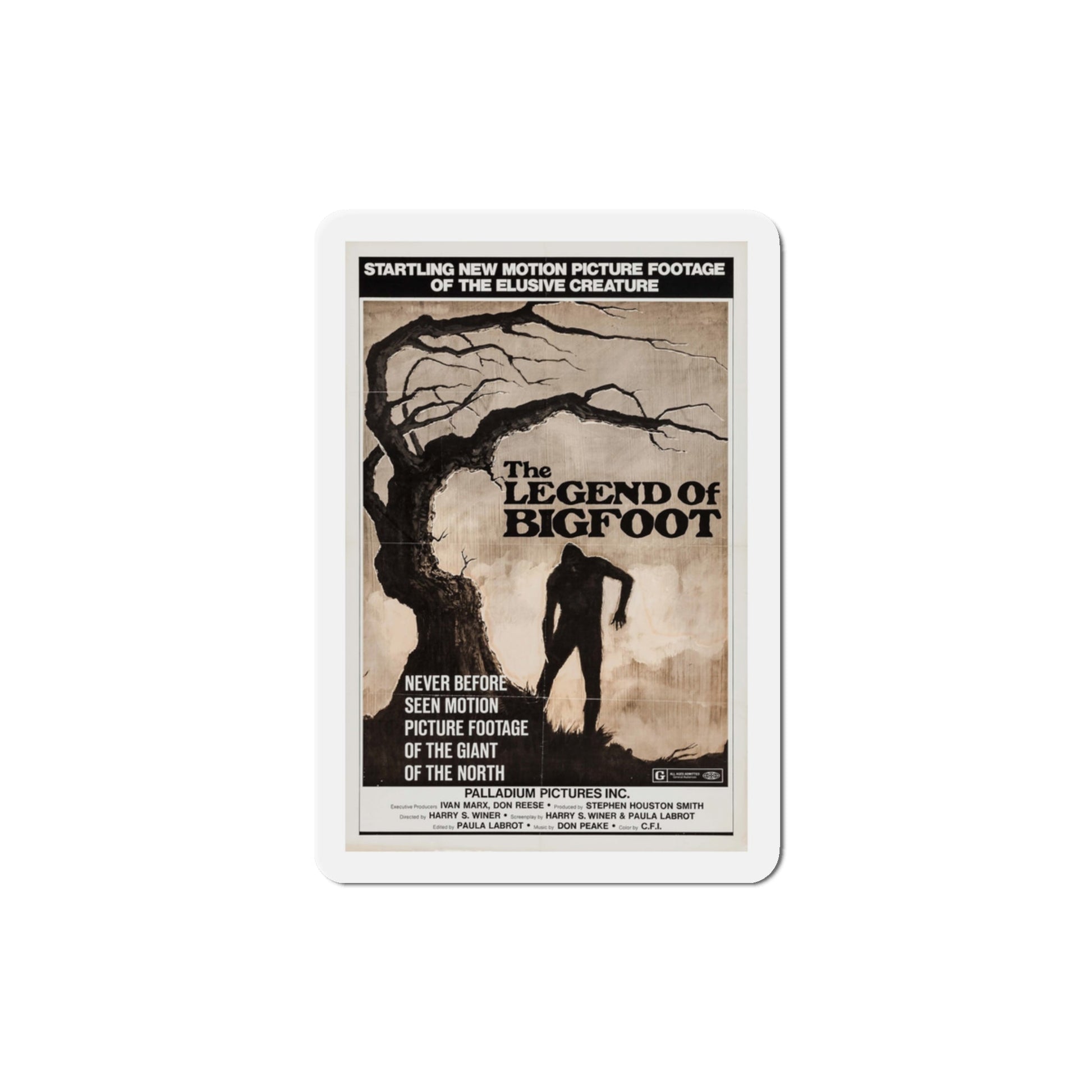 The Legend of Bigfoot 1975 Movie Poster Die-Cut Magnet-3 Inch-The Sticker Space