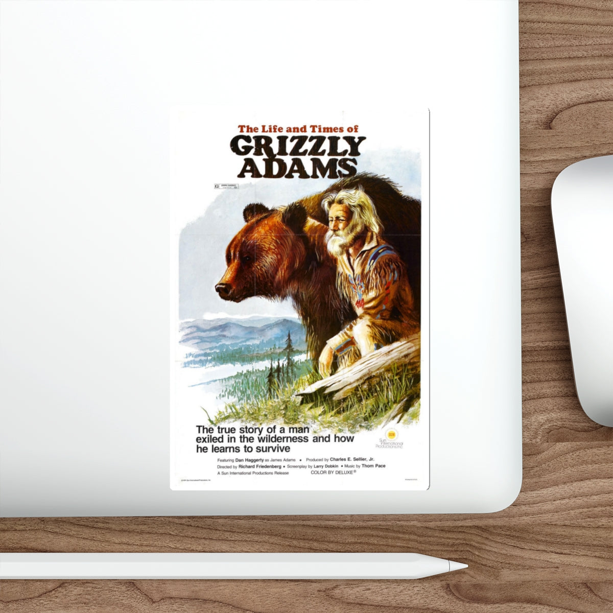 The Life and Times of Grizzly Adams 1974 STICKER Vinyl Die-Cut Decal-The Sticker Space