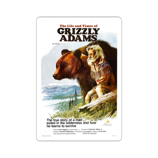 The Life and Times of Grizzly Adams 1974 STICKER Vinyl Die-Cut Decal-White-The Sticker Space