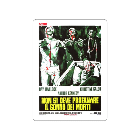 THE LIVING DEAD AT THE MANCHESTER MORGUE 1974 Movie Poster STICKER Vinyl Die-Cut Decal-White-The Sticker Space