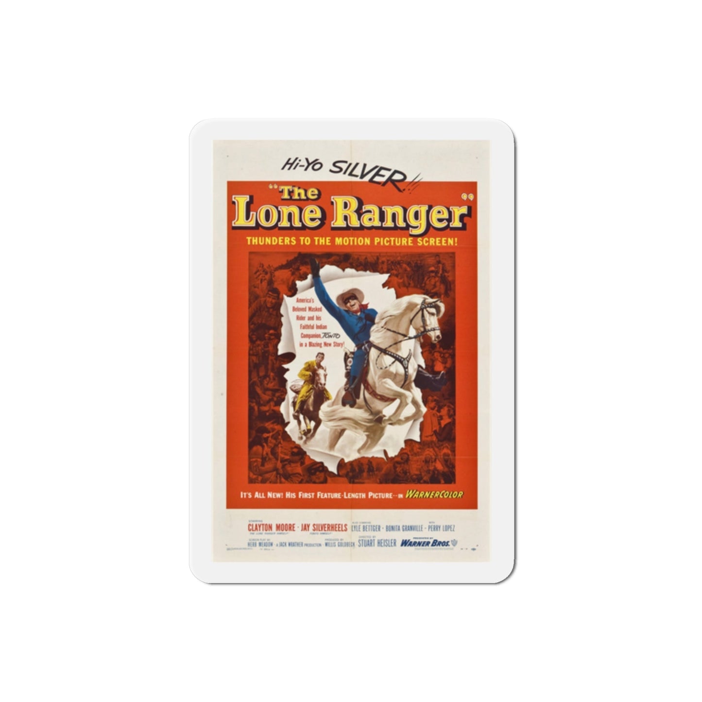 The Lone Ranger 1956 Movie Poster Die-Cut Magnet-2 Inch-The Sticker Space