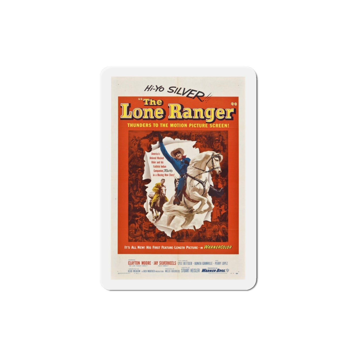 The Lone Ranger 1956 Movie Poster Die-Cut Magnet-3 Inch-The Sticker Space