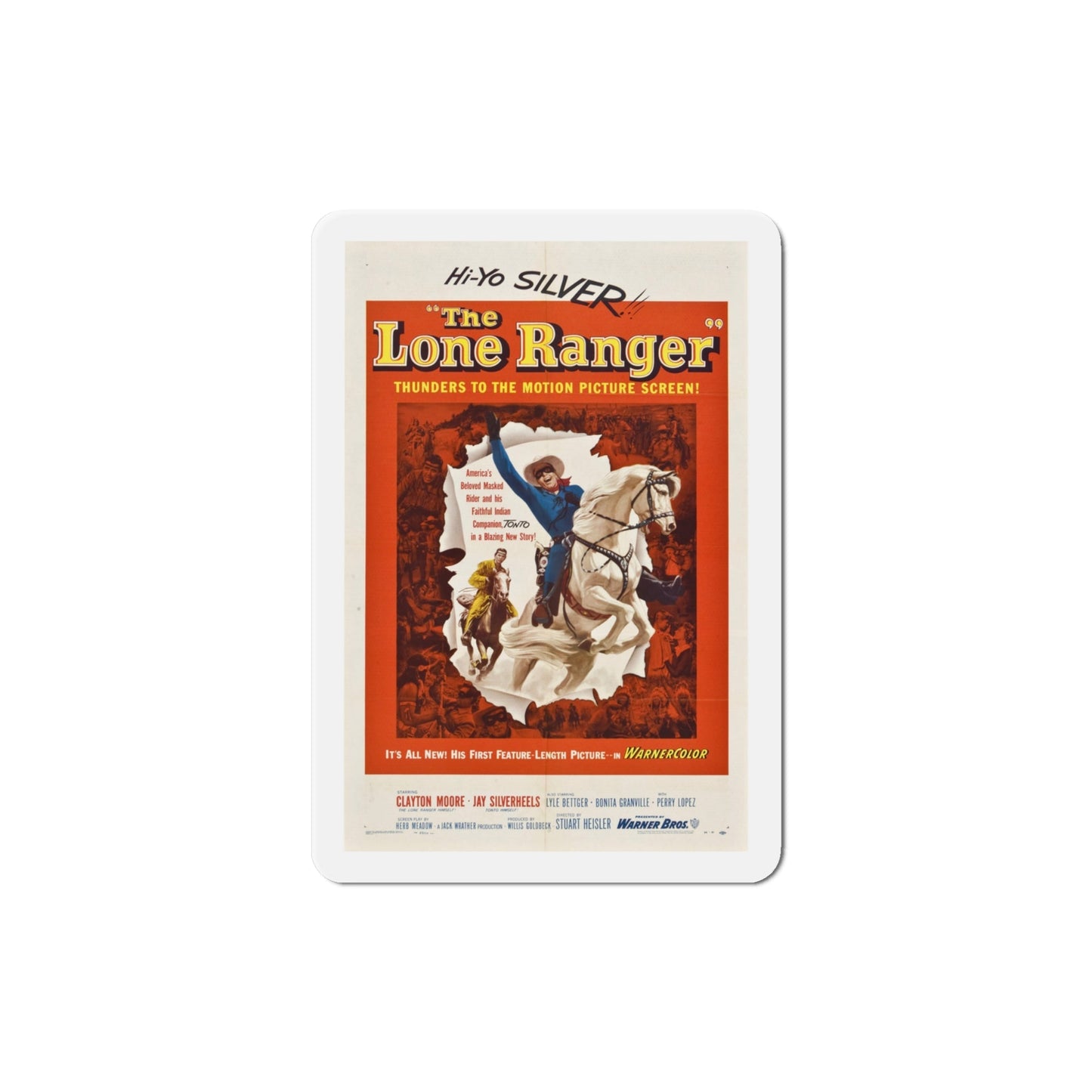 The Lone Ranger 1956 Movie Poster Die-Cut Magnet-4 Inch-The Sticker Space