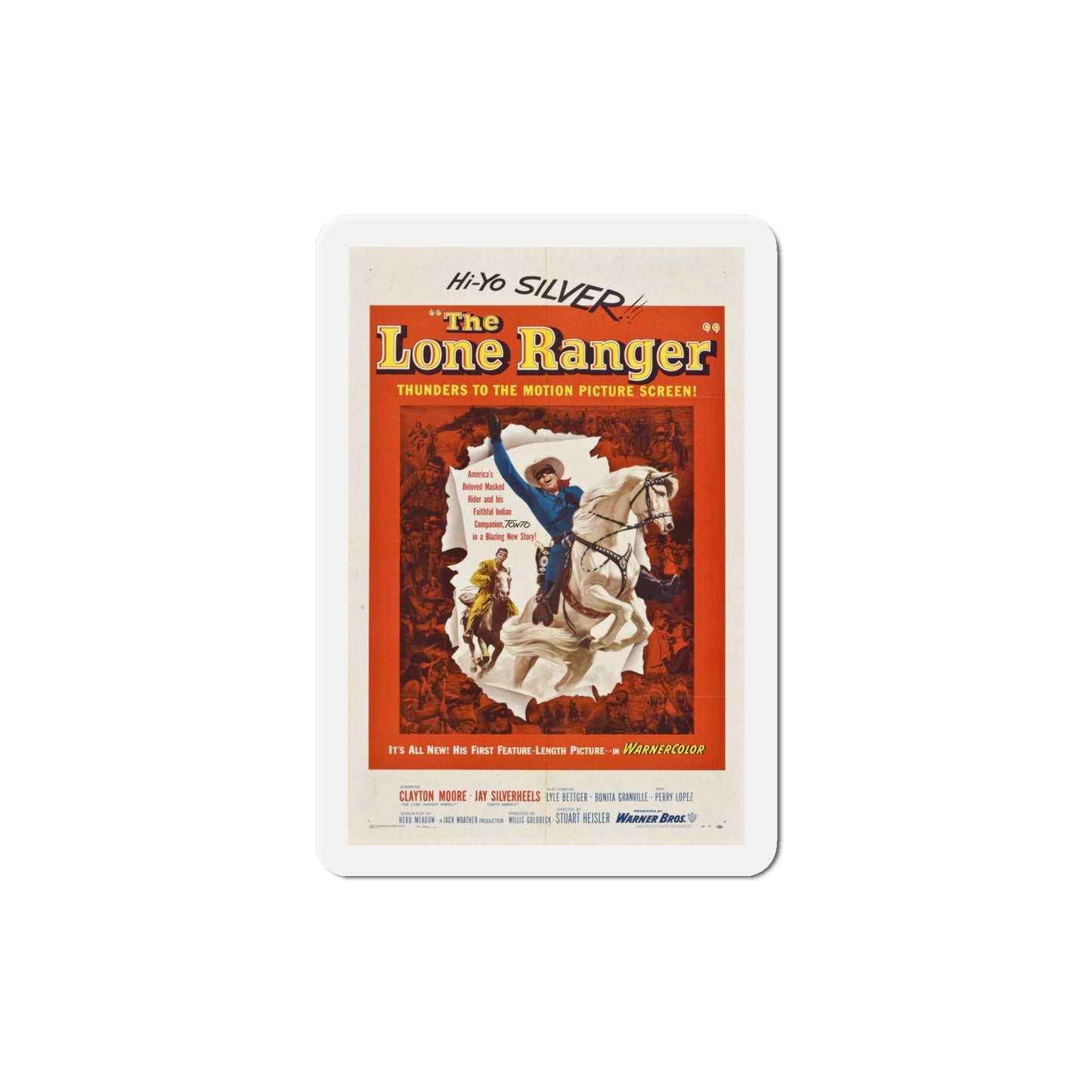 The Lone Ranger 1956 Movie Poster Die-Cut Magnet-5 Inch-The Sticker Space