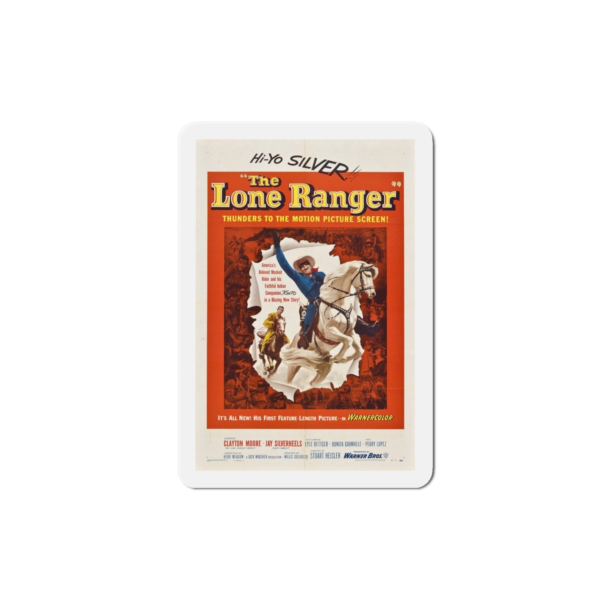 The Lone Ranger 1956 Movie Poster Die-Cut Magnet-6 Inch-The Sticker Space