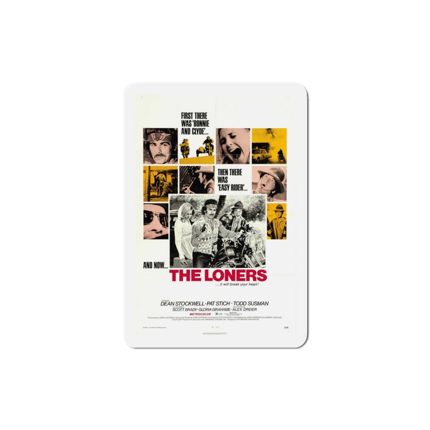 The Loners 1972 Movie Poster Die-Cut Magnet-3" x 3"-The Sticker Space