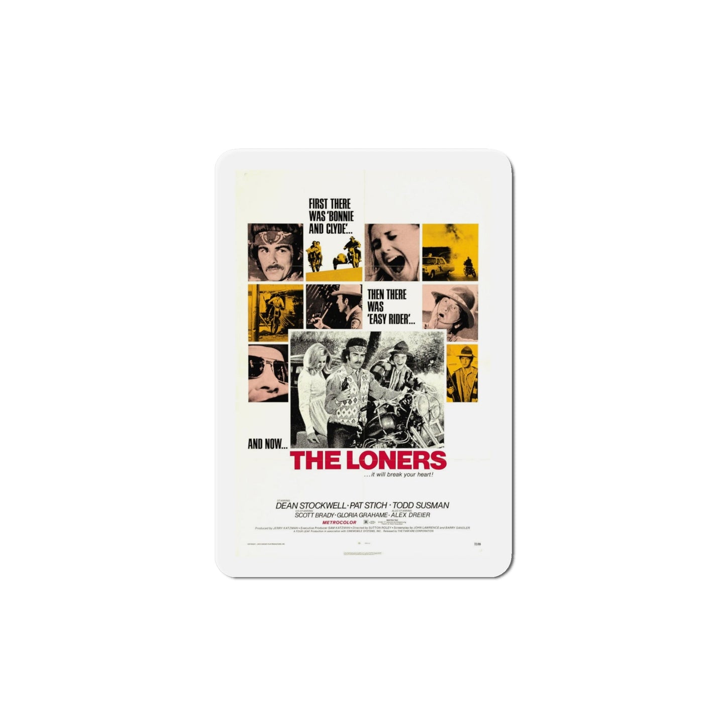 The Loners 1972 Movie Poster Die-Cut Magnet-6 × 6"-The Sticker Space