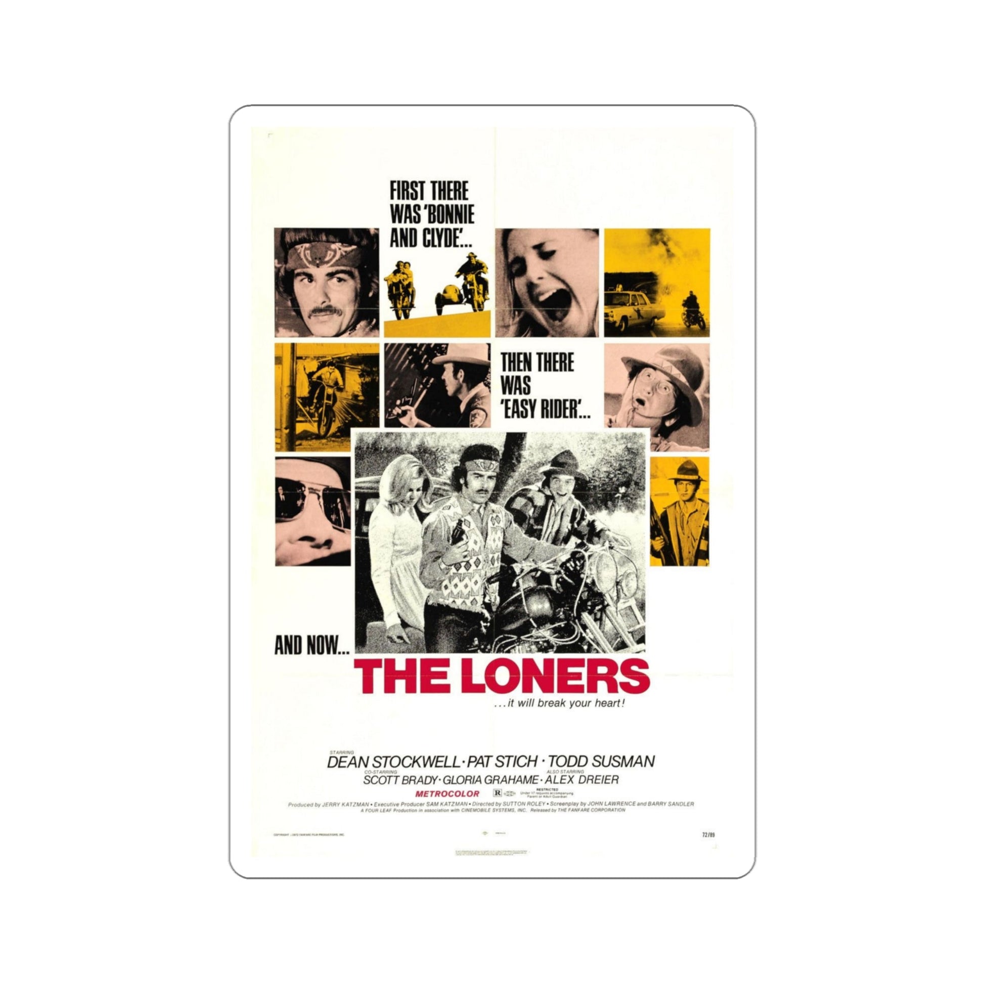 The Loners 1972 Movie Poster STICKER Vinyl Die-Cut Decal-4 Inch-The Sticker Space
