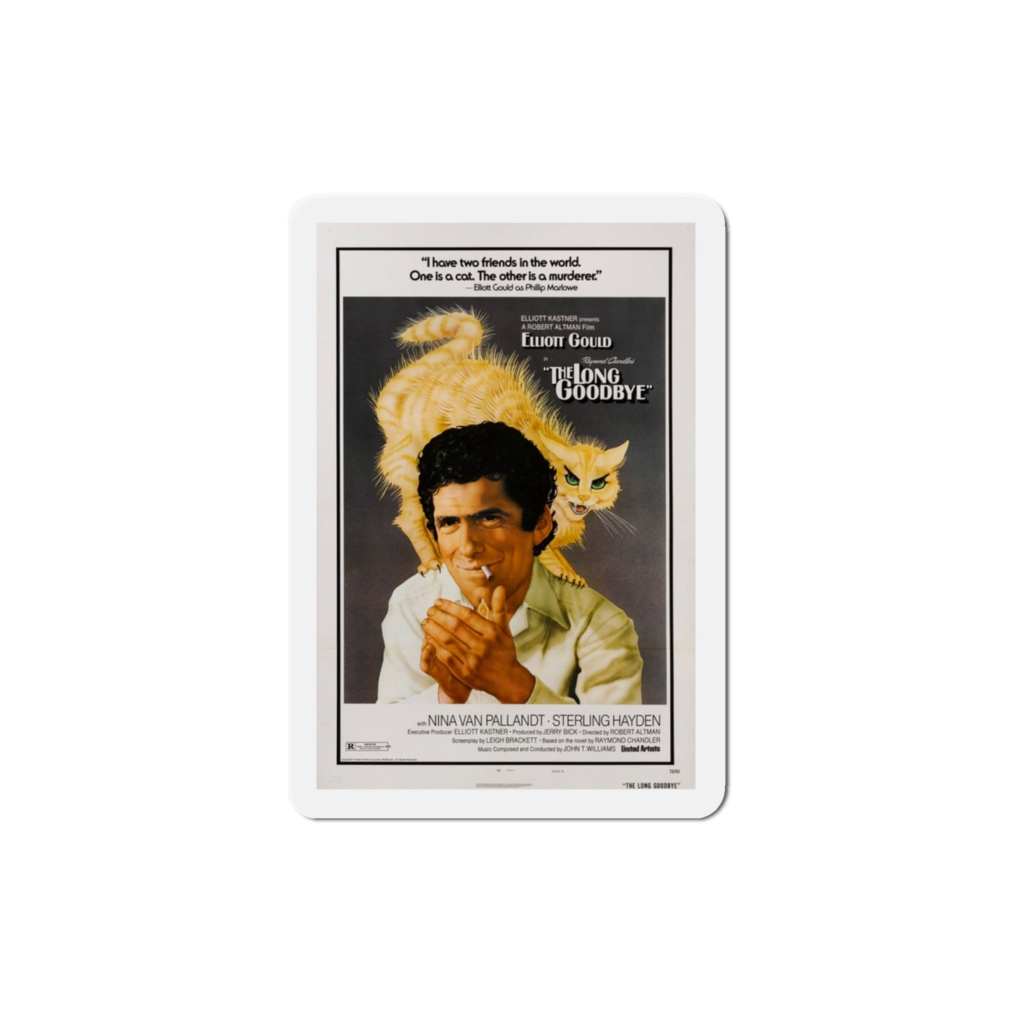 The Long Goodbye 1973 4 Movie Poster Die-Cut Magnet-3" x 3"-The Sticker Space