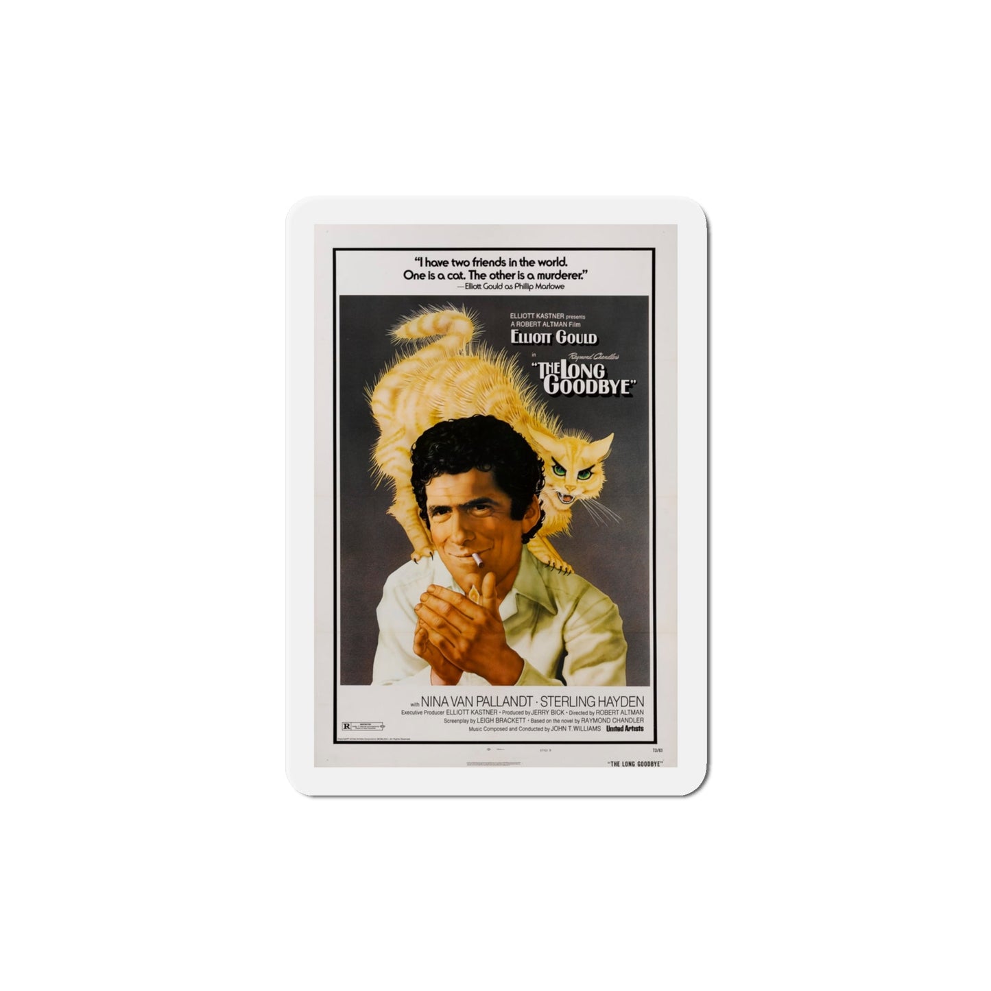 The Long Goodbye 1973 4 Movie Poster Die-Cut Magnet-4" x 4"-The Sticker Space