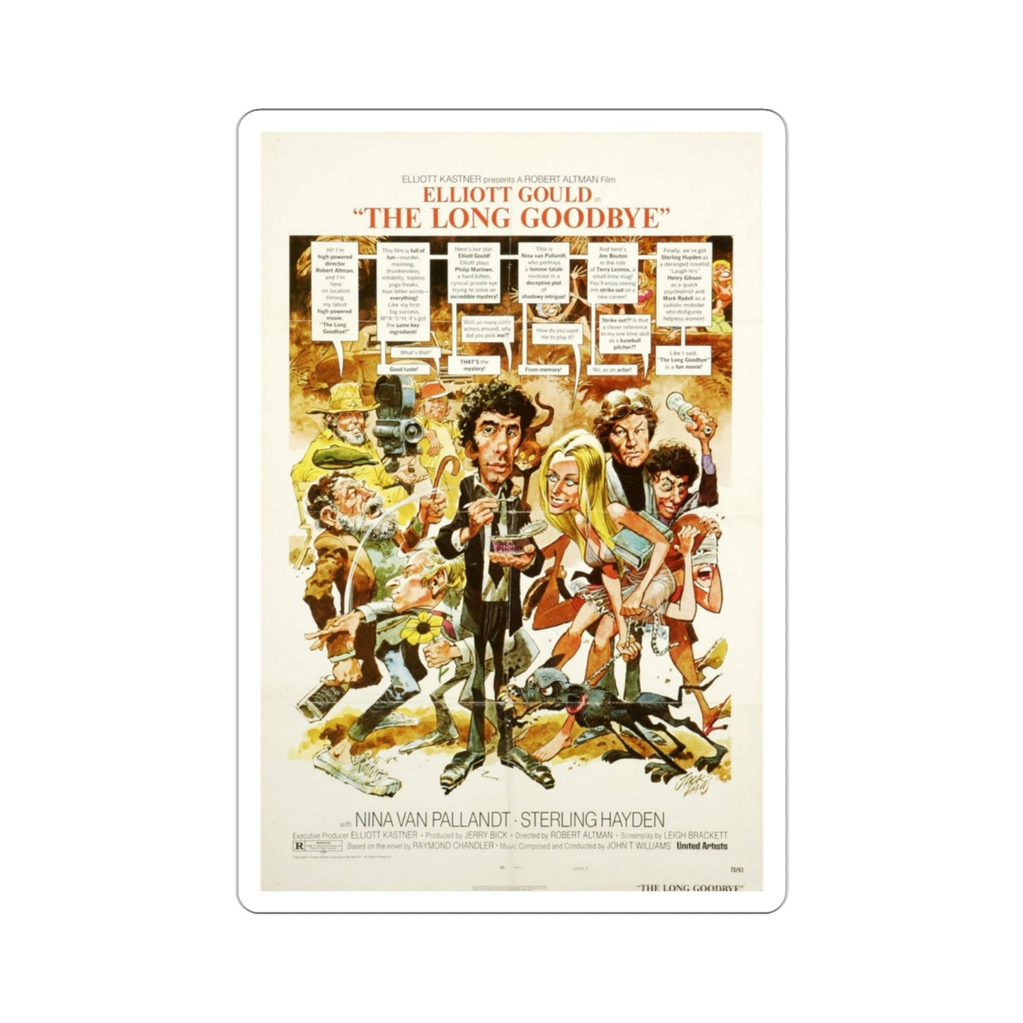 The Long Goodbye 1973 Movie Poster STICKER Vinyl Die-Cut Decal-3 Inch-The Sticker Space