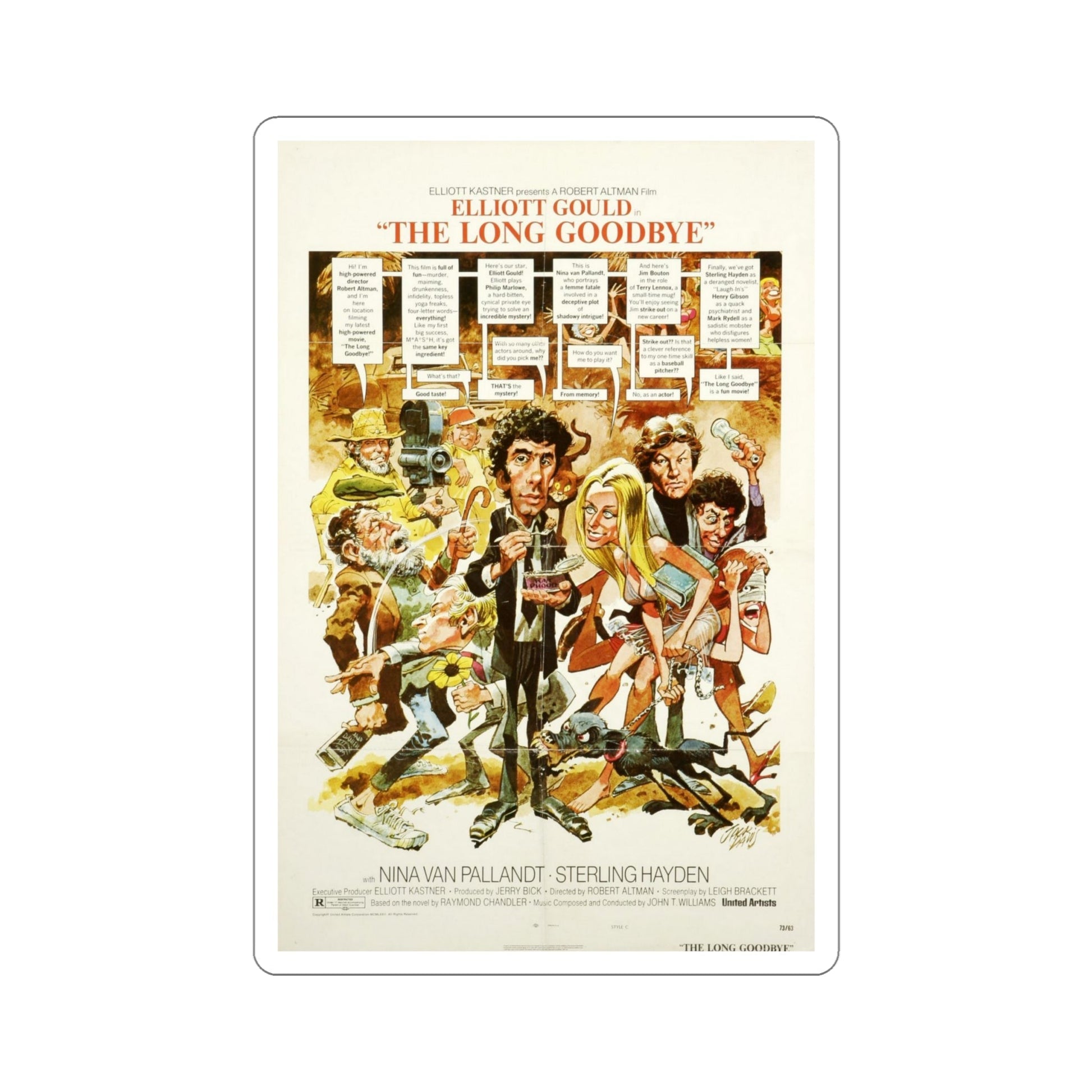 The Long Goodbye 1973 Movie Poster STICKER Vinyl Die-Cut Decal-6 Inch-The Sticker Space