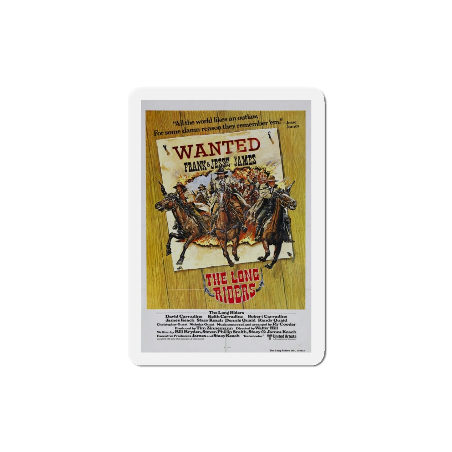 The Long Riders 1980 Movie Poster Die-Cut Magnet-3" x 3"-The Sticker Space