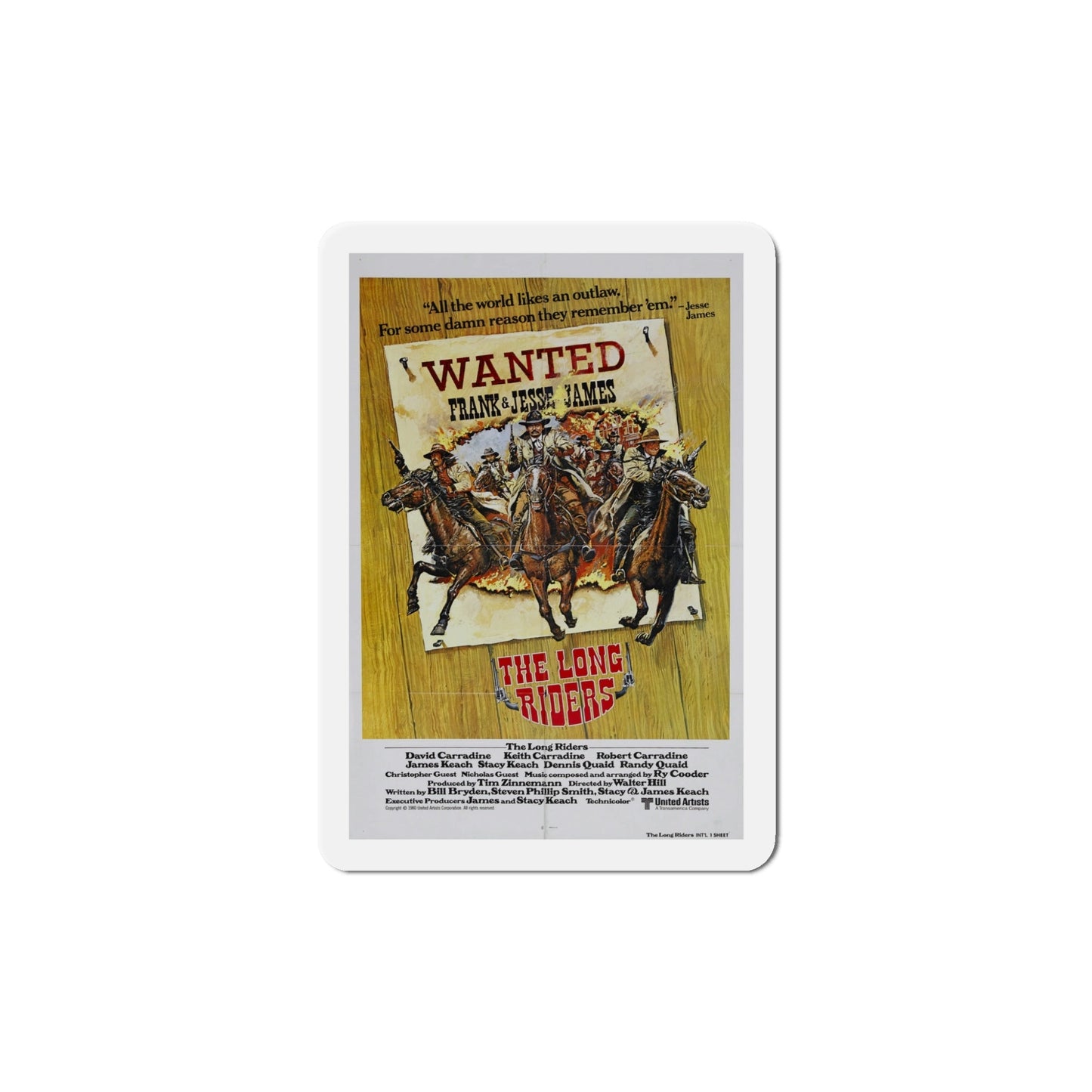 The Long Riders 1980 Movie Poster Die-Cut Magnet-5" x 5"-The Sticker Space