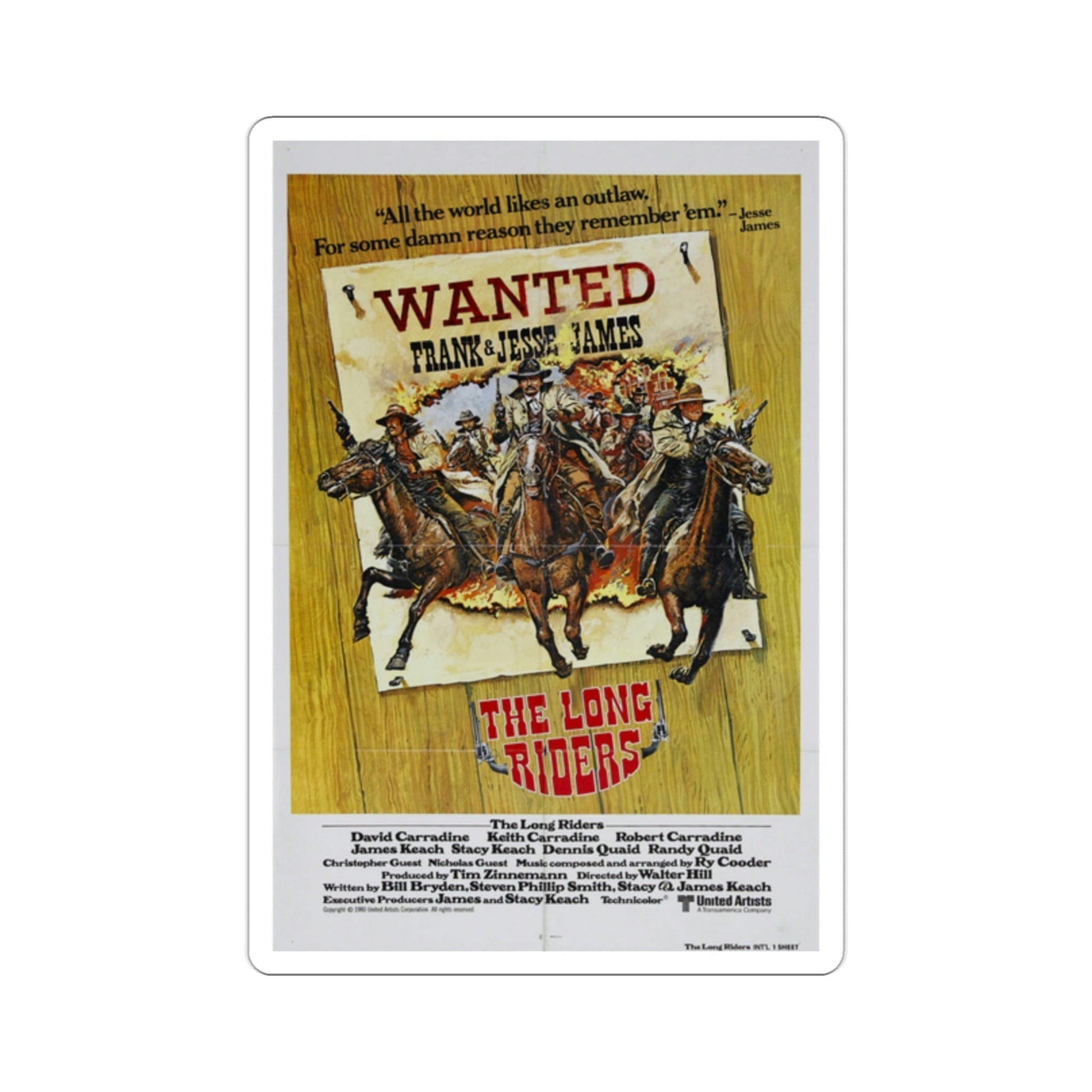 The Long Riders 1980 Movie Poster STICKER Vinyl Die-Cut Decal-2 Inch-The Sticker Space