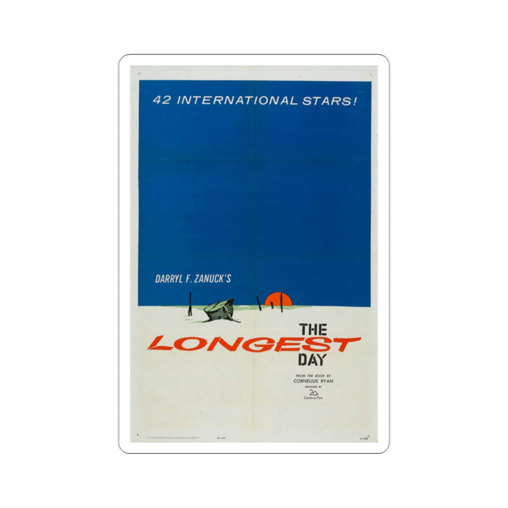 The Longest Day 1962 Movie Poster STICKER Vinyl Die-Cut Decal-2 Inch-The Sticker Space