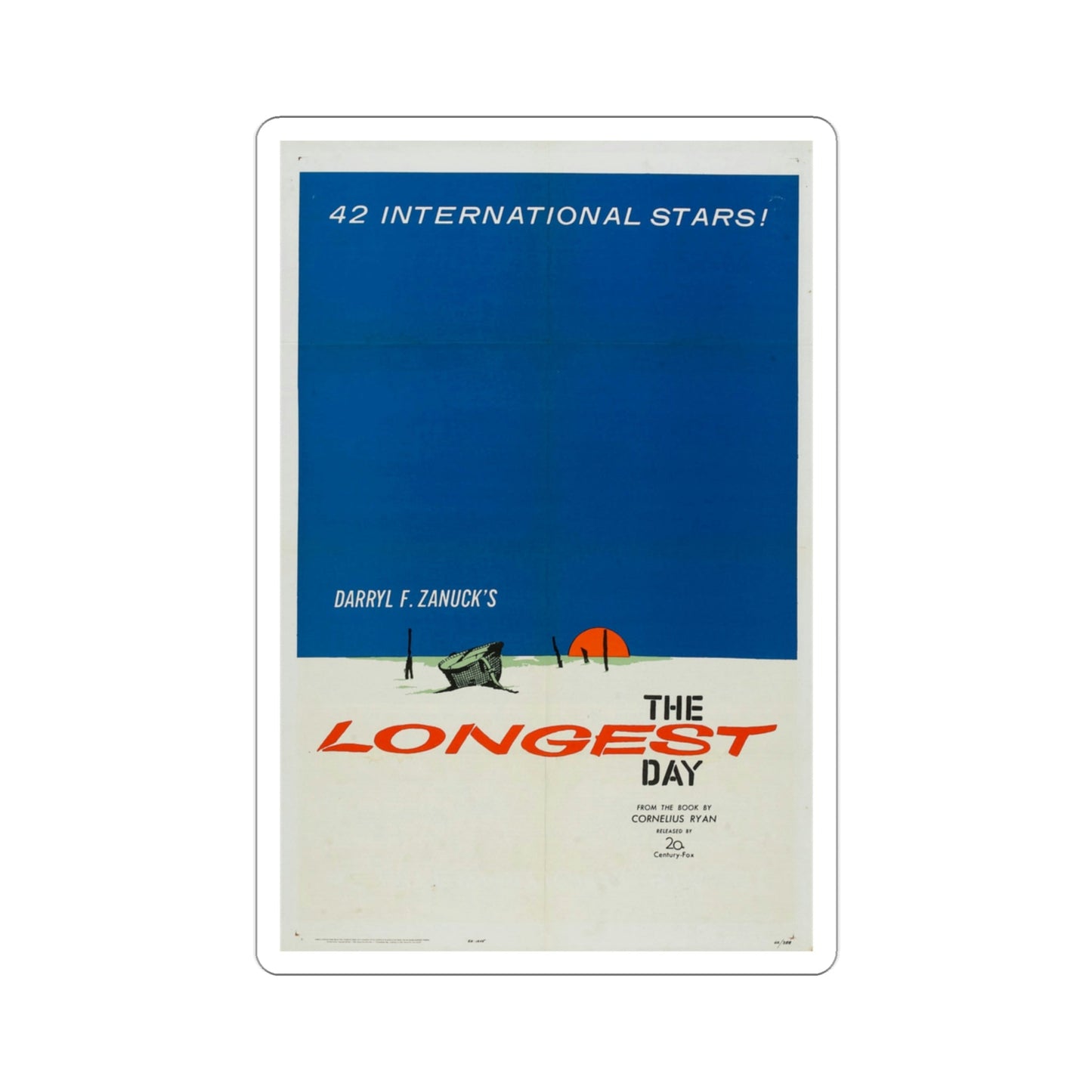 The Longest Day 1962 Movie Poster STICKER Vinyl Die-Cut Decal-3 Inch-The Sticker Space