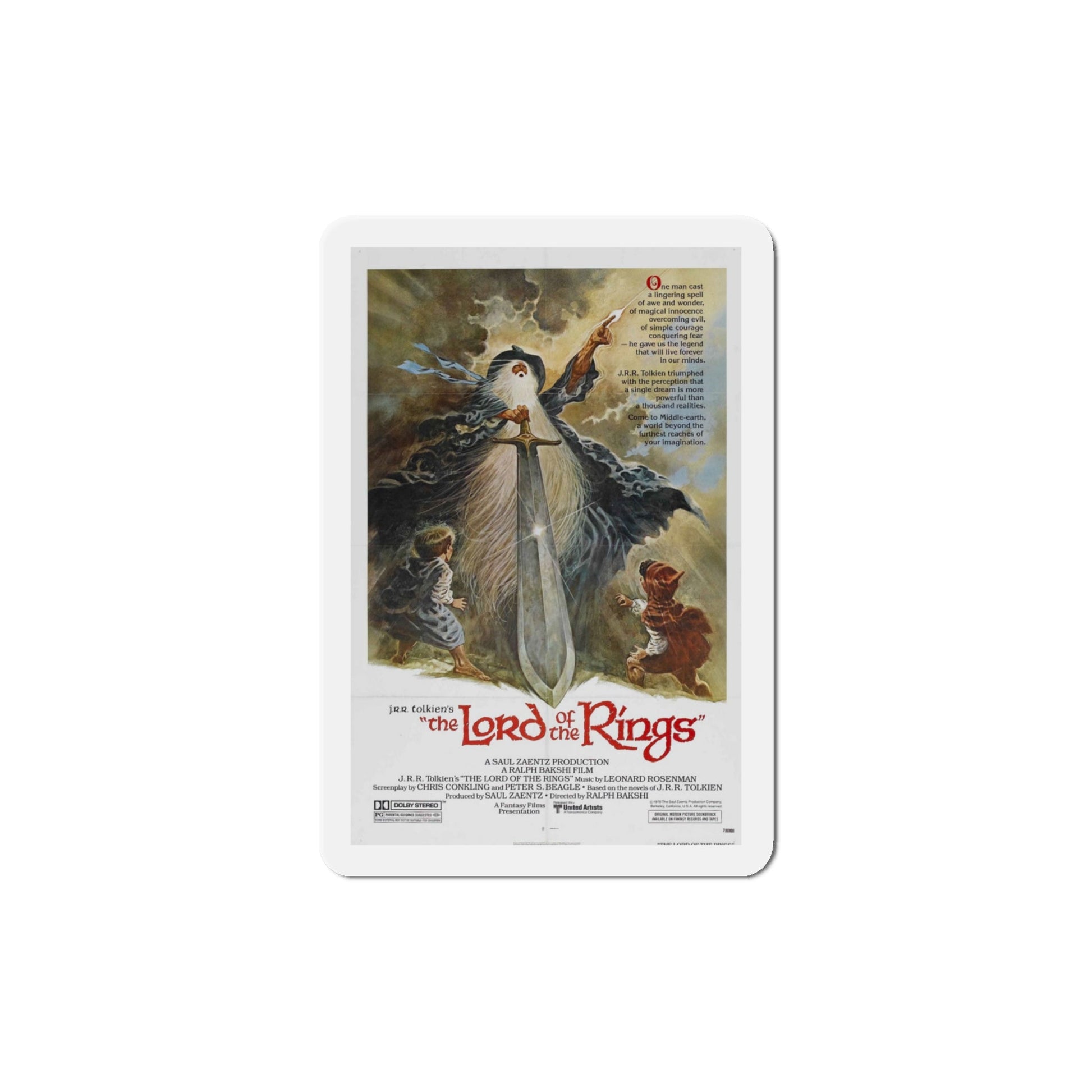 The Lord of the Rings 1978 Movie Poster Die-Cut Magnet-4" x 4"-The Sticker Space