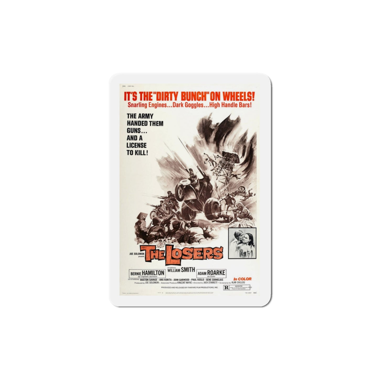 The Losers 1970 Movie Poster Die-Cut Magnet-3" x 3"-The Sticker Space