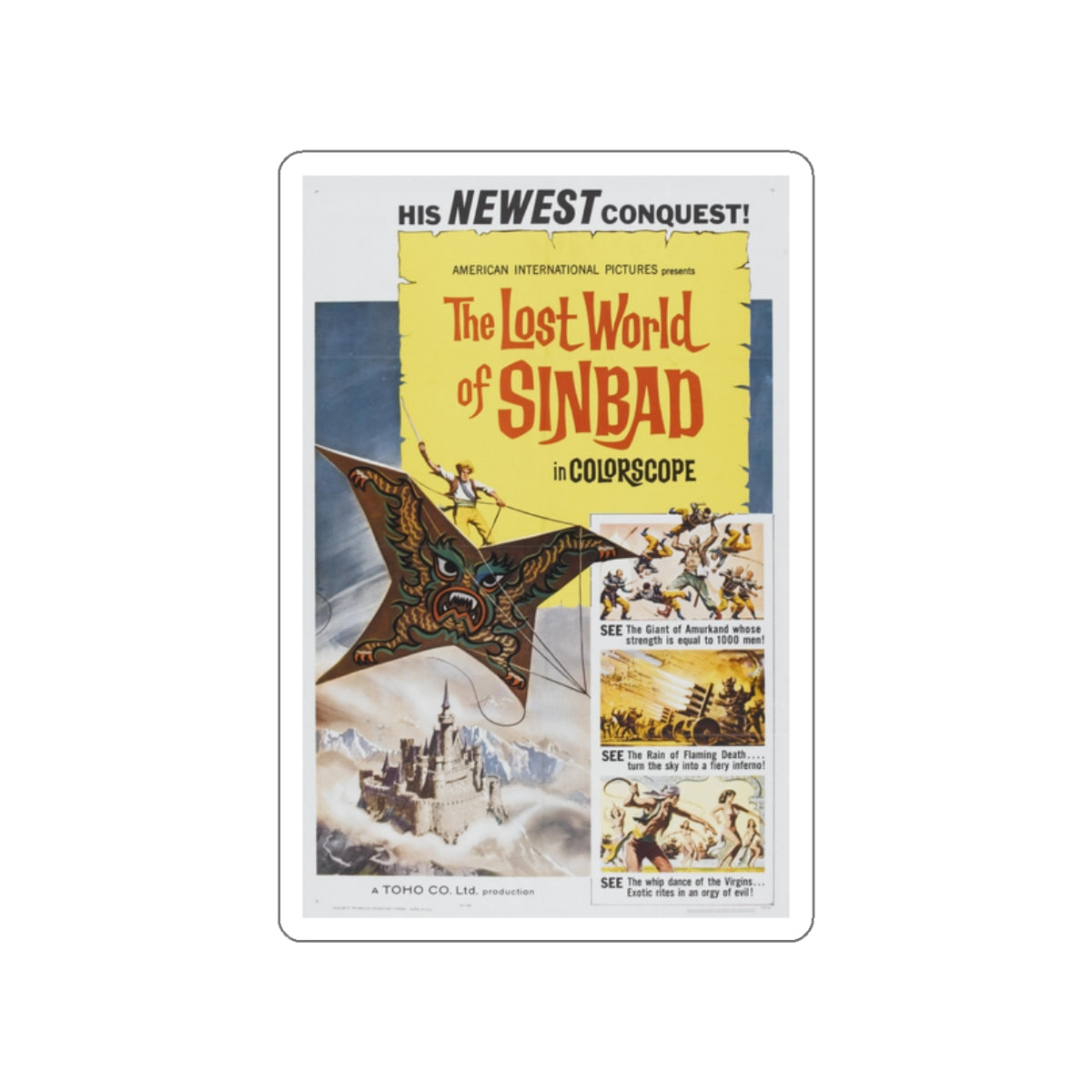 THE LOST WORLD OF SINBAD 1963 Movie Poster STICKER Vinyl Die-Cut Decal-White-The Sticker Space