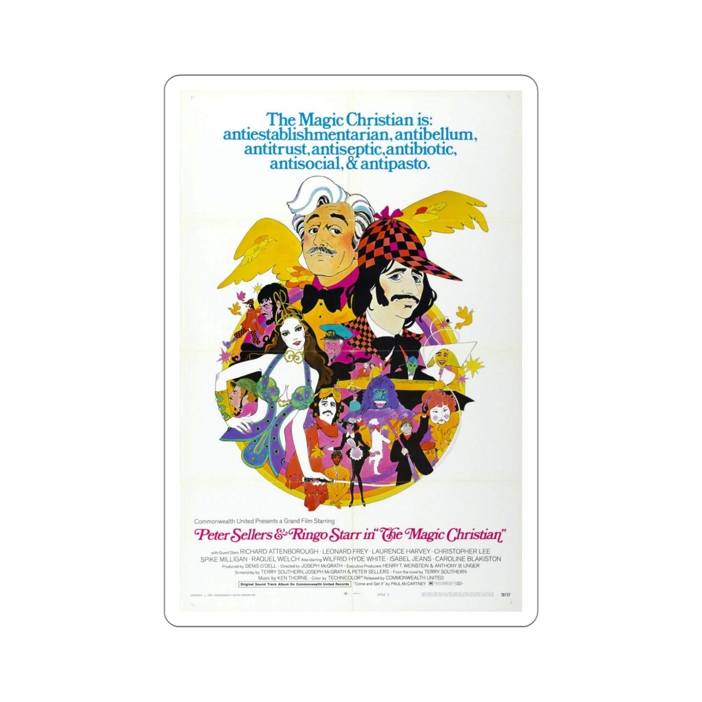 The Magic Christian 1970 Movie Poster STICKER Vinyl Die-Cut Decal-5 Inch-The Sticker Space