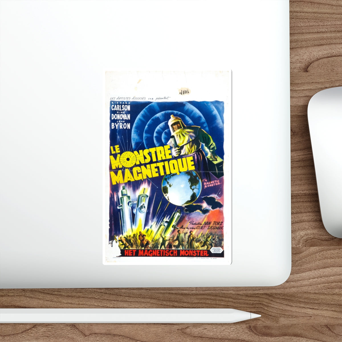 THE MAGNETIC MONSTER (BELGIAN) 1953 Movie Poster STICKER Vinyl Die-Cut Decal-The Sticker Space